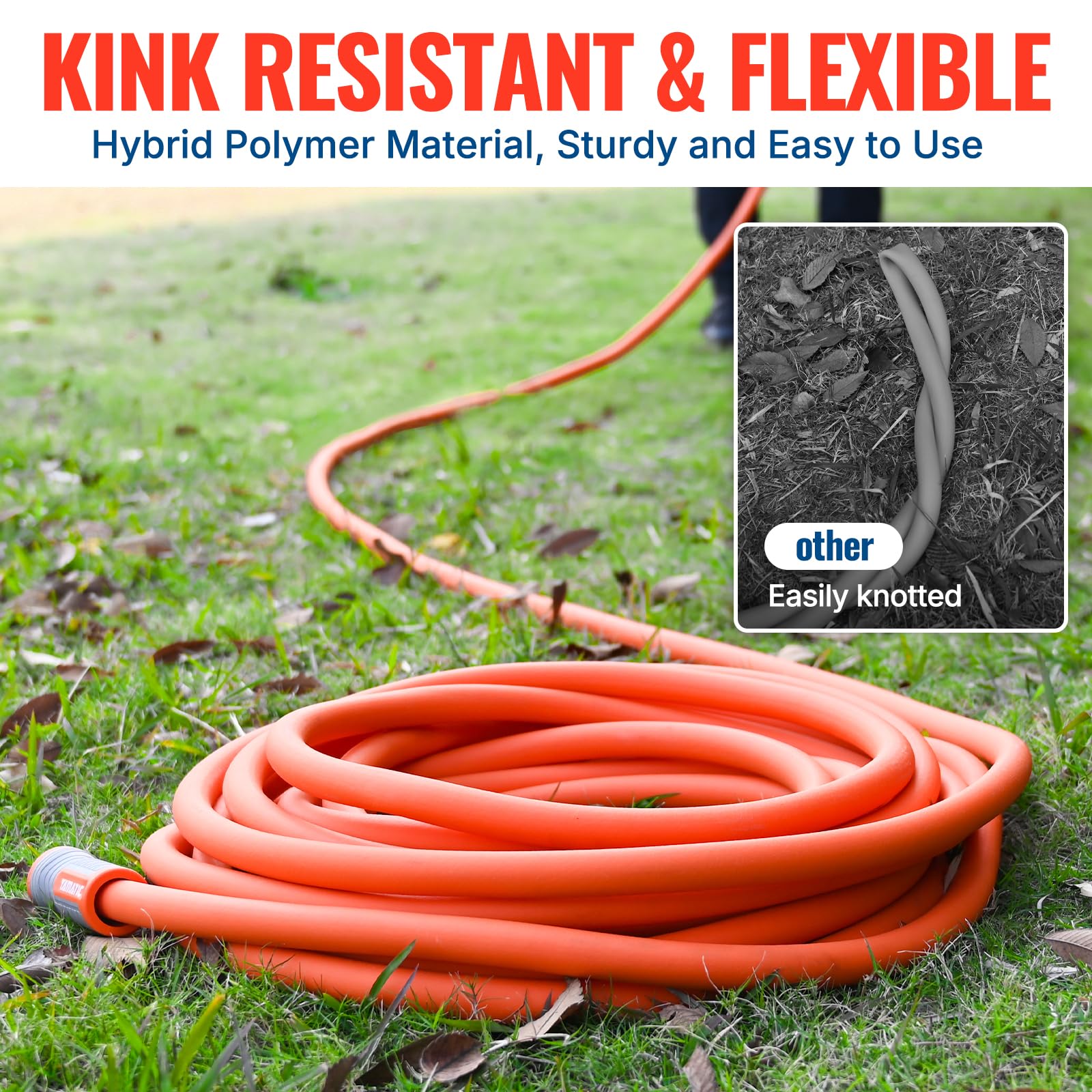 YAMATIC Flexible Garden Hose 5/8"x100ft, 360° Swivel Handle, Burs - YAMATIC Official Product View 7