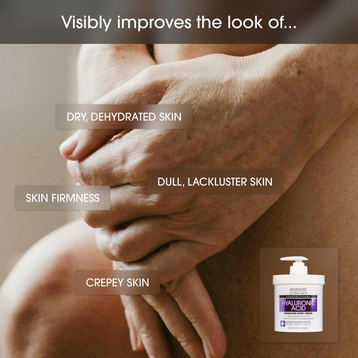 Advanced Clinicals Hyaluronic Acid Moisturizer Body Cream - Advanced Clinicals Official Imagery - 5