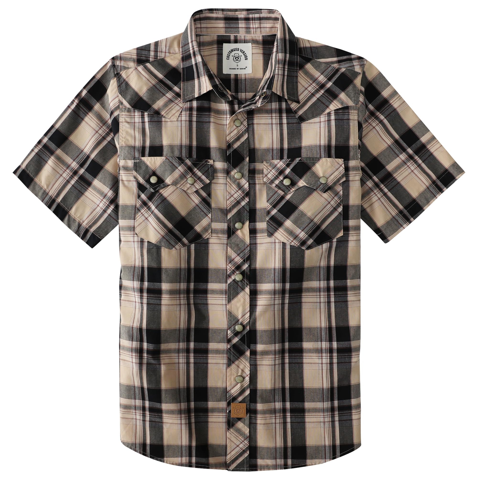 Dubinik® Pearl Snap Western Shirt for Men Short Sleeve 2 Sawtooth Pocket - Dubinik Official Product View 8