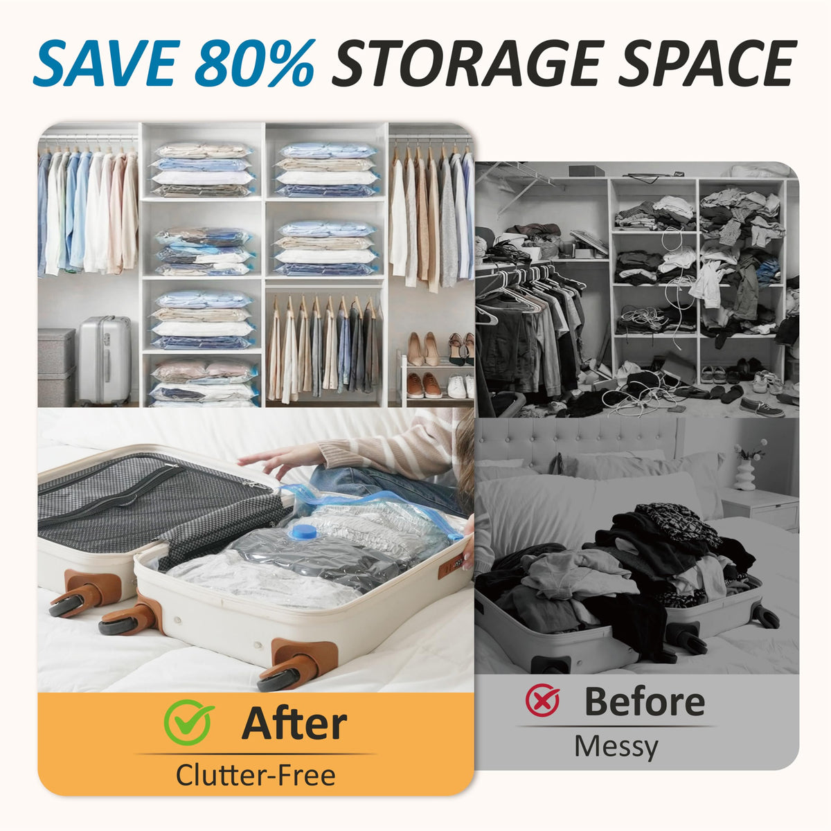 Vacuum Storage Bags with Hand Pump Vacuum Seal Space Saver - Cozy Essential Official Imagery - 5
