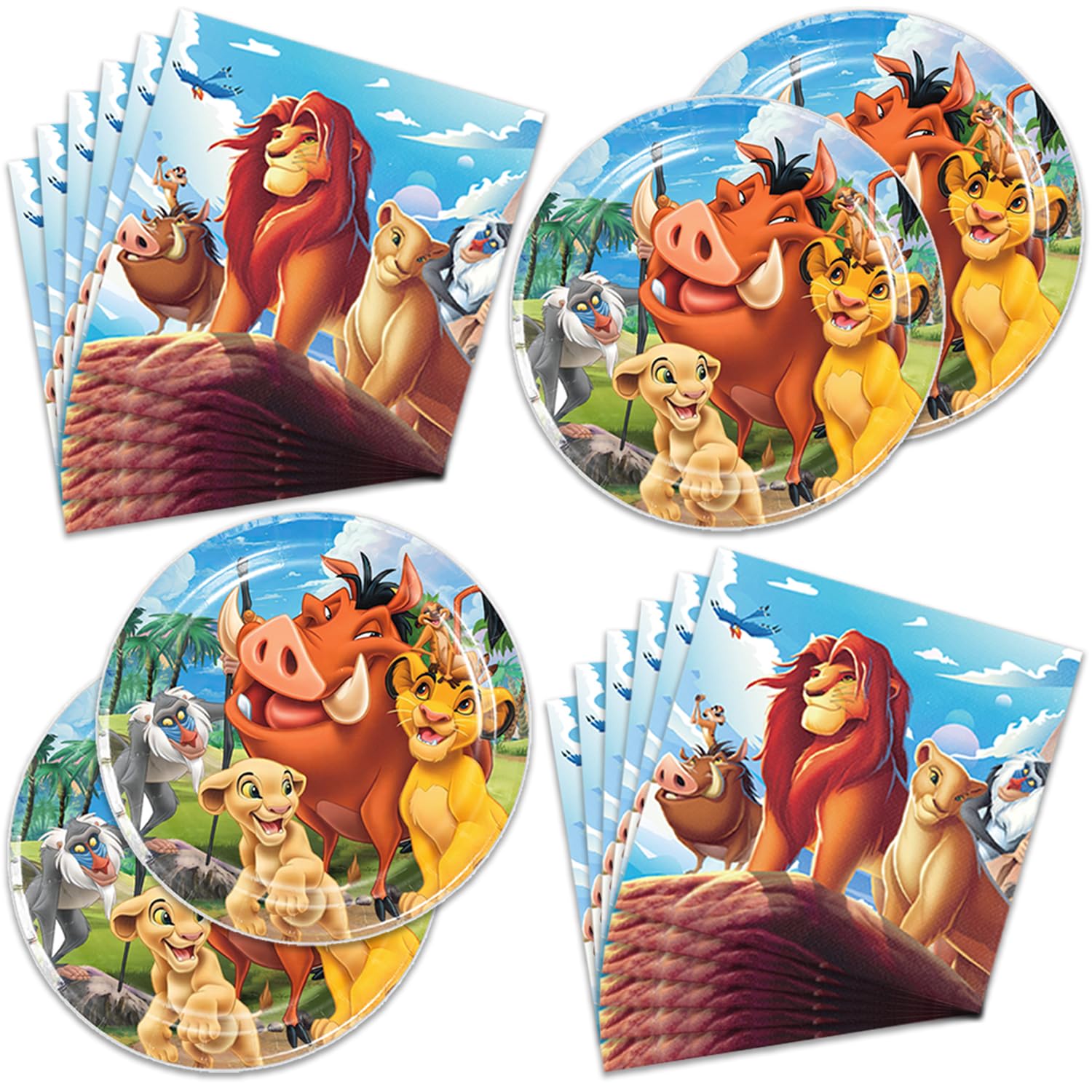 40Pcs Lion-Kings Party Supplies 20 plates, 20 napkins for the - Product Imagery