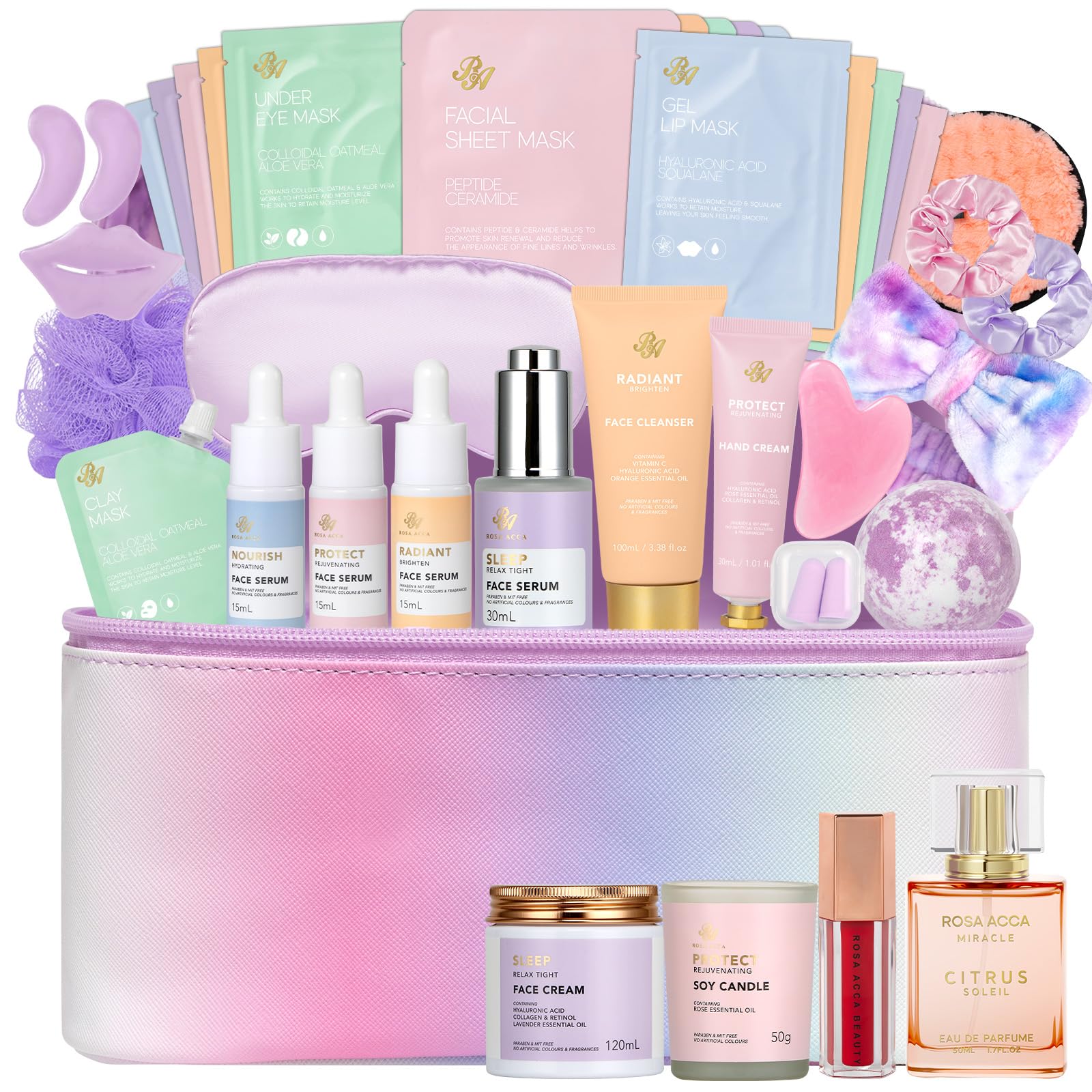 Gifts for Women, Gifts Basket for Women, 25 Pcs Rose Bath &amp; - RA ROSA ACCA