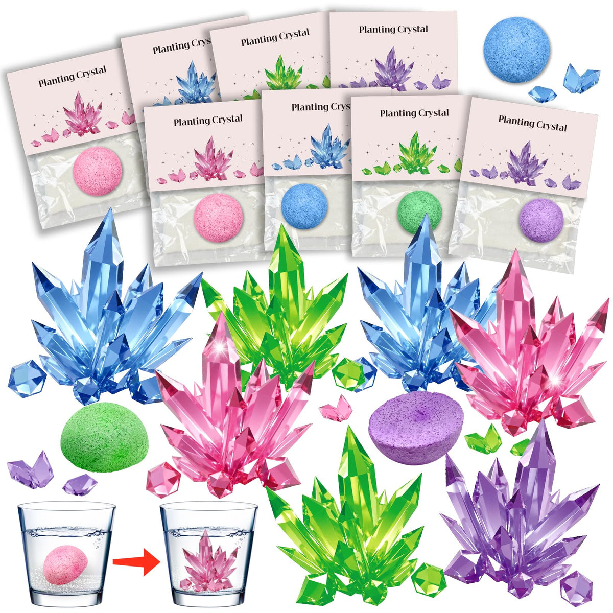 24Pcs Science Kit Crystal Growing Toys Party Favor Supply - Tymokcall Official Imagery - 8
