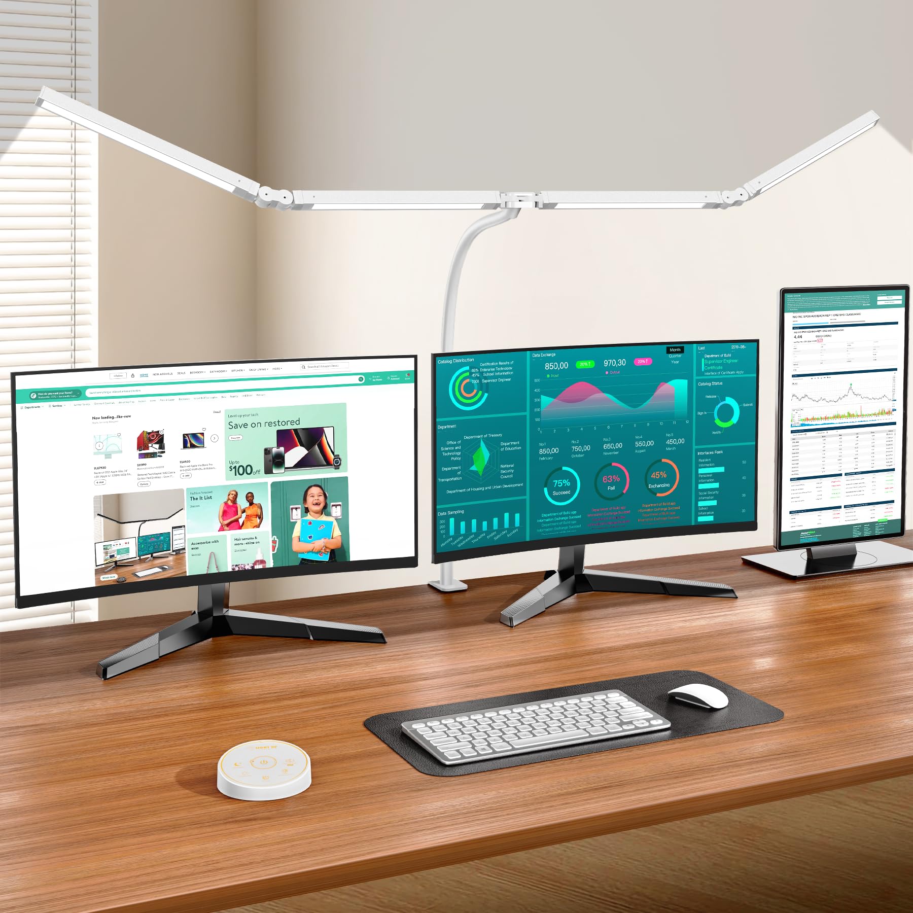 Pzloz Led Desk Lamp for Office Home - Eye Caring Architect lamp with Clamp,Dual - Pzloz Official Product View 10