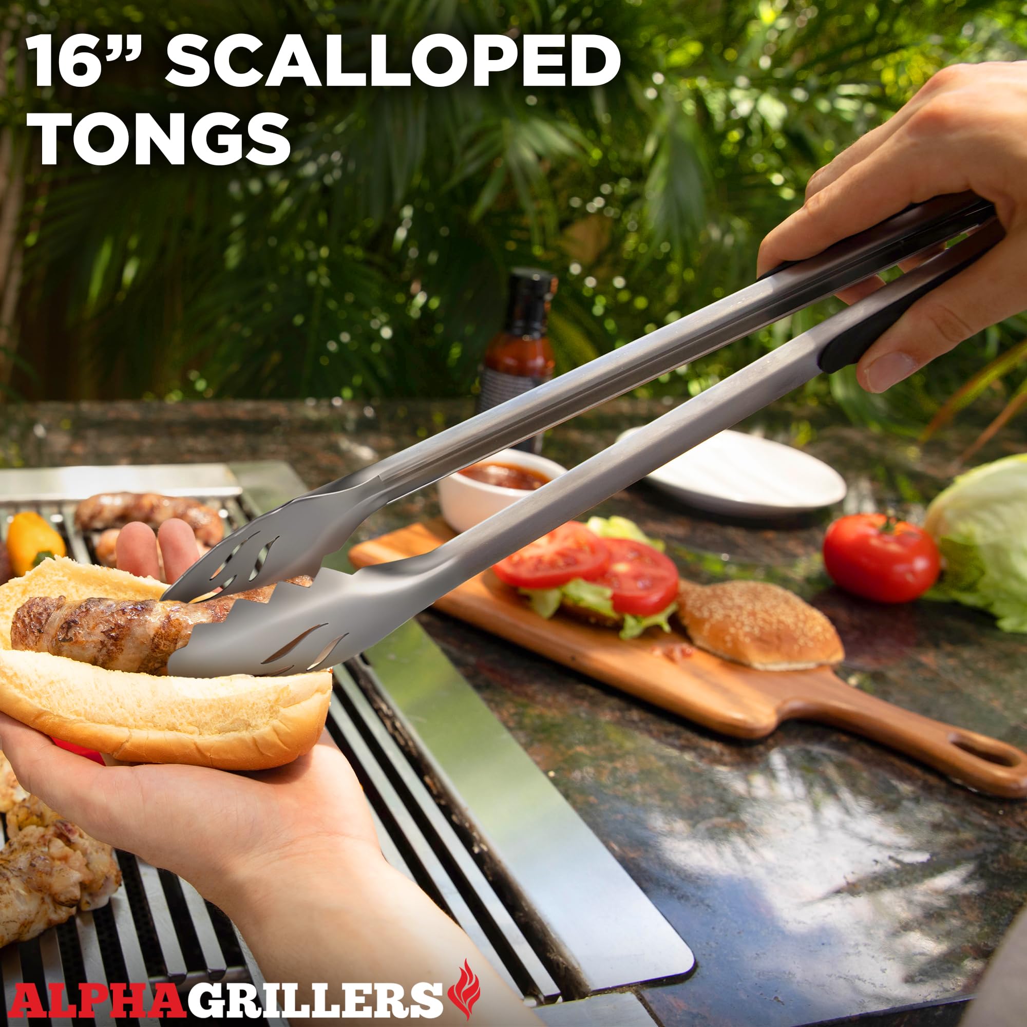 Alpha Grillers Grill Tools Set, BBQ & Grilling Accessories Outdoo by Alpha Grillers - Angle View 4