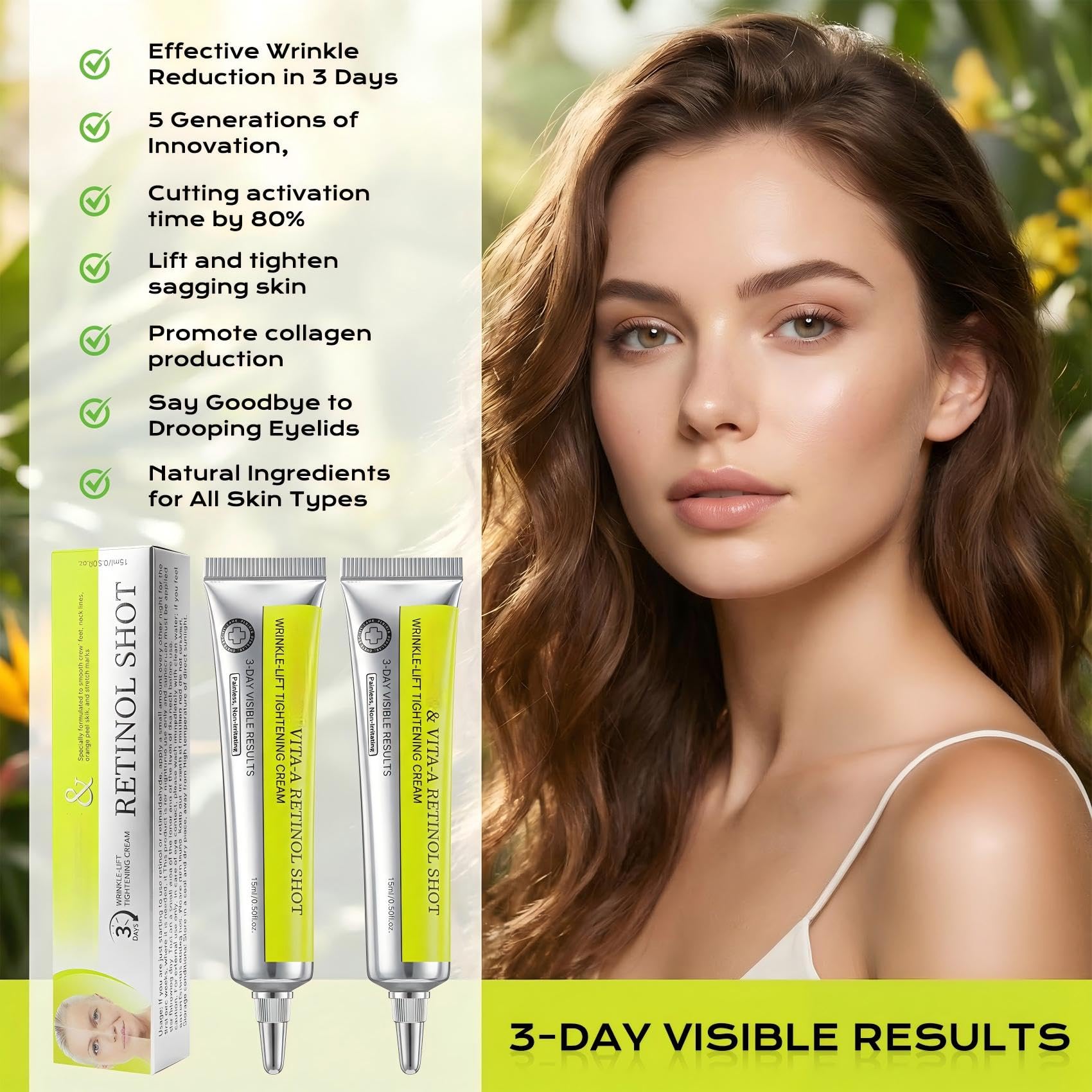 Vita A Retinol Anti Wrinkle Cream Tightening Pore Minimizer - Manoai Official Imagery - 4