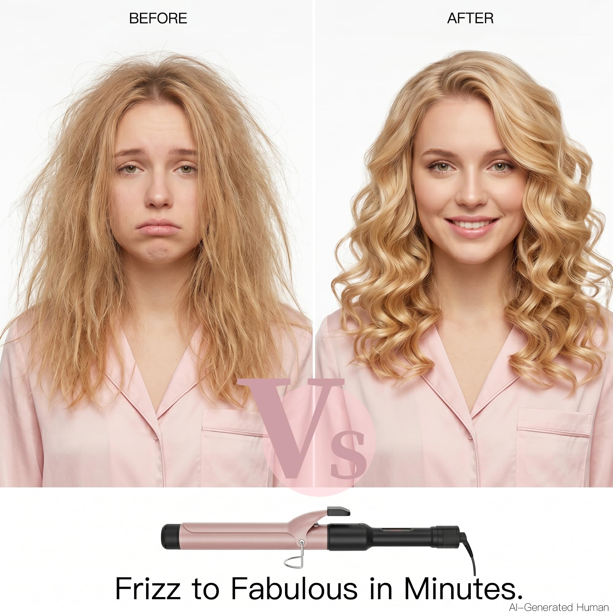 Unlock Your Hair's Potential with MegaWise Pro: 1 1/4 inch Ceramic Barrel, 60s Fast Heating, Anti-Scald Grip, and Complete Styling Kit for Effortless Glamour!