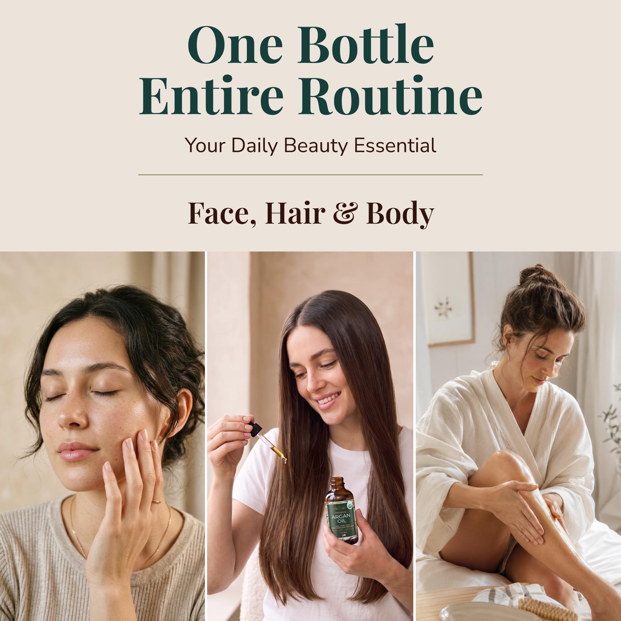 Organic Argan Oil for Hair Face Skin 100 Pure USDA Certified - Ella & Eden Official Imagery - 4