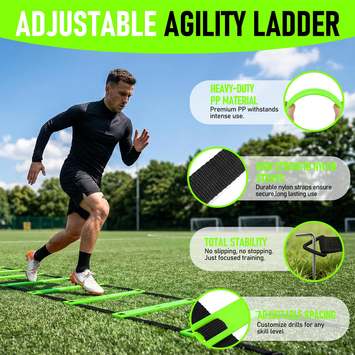 Agility Ladder Soccer Training Equipment Set Speed Agility - SMTPDT Official Imagery - 4