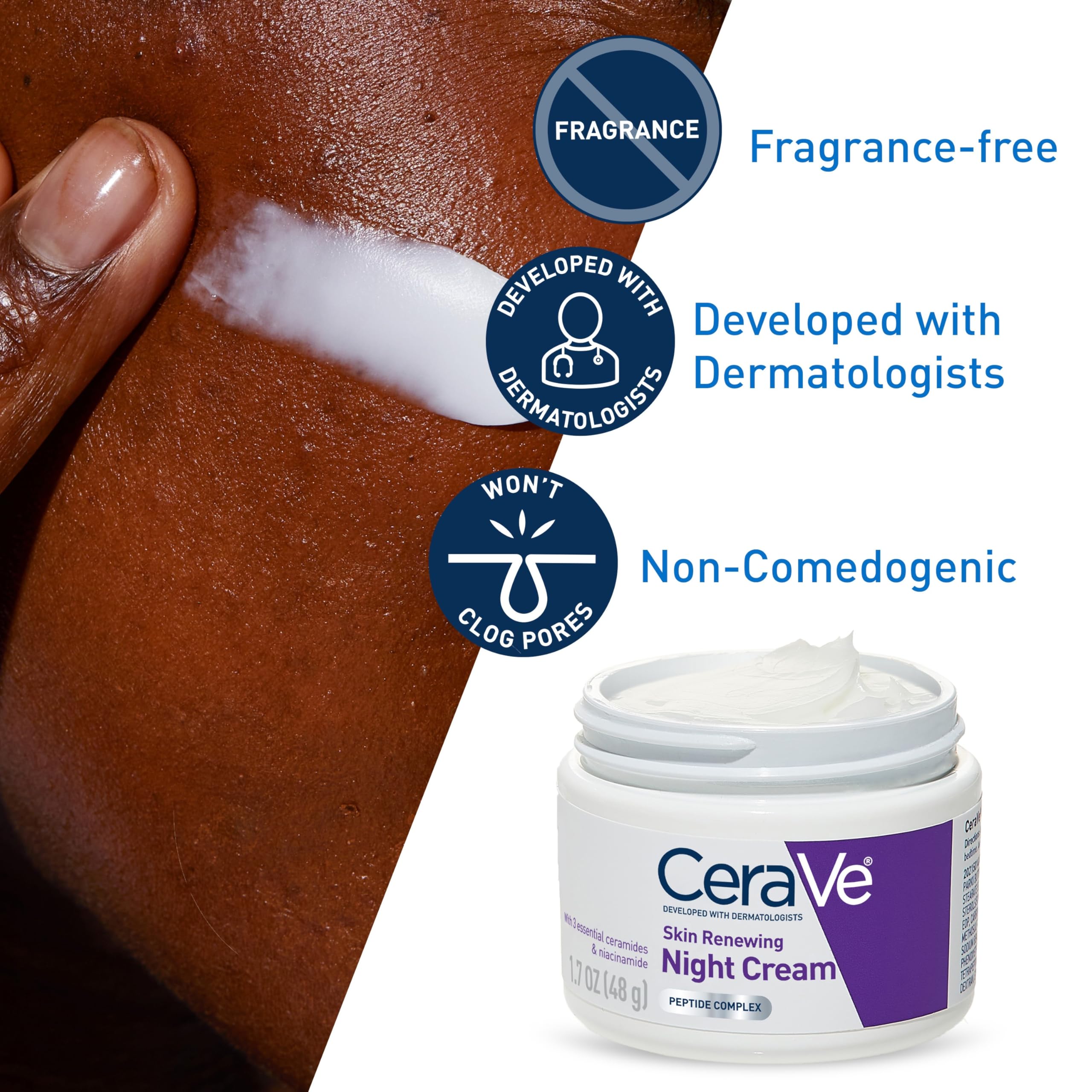 CeraVe Night Cream, Face Moisturizer, Skin Care for Dry Skin,... - CeraVe Official Product View 3