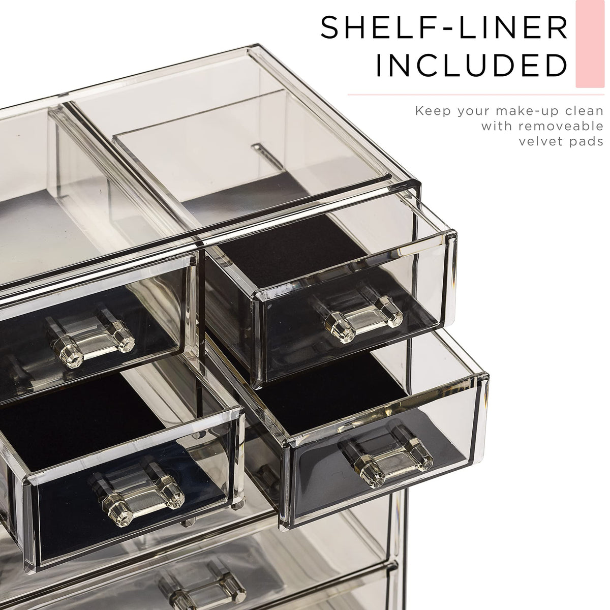Sorbus Makeup Organizer 7 Drawer Acrylic 2 Piece Set - Sorbus Official Imagery - 7