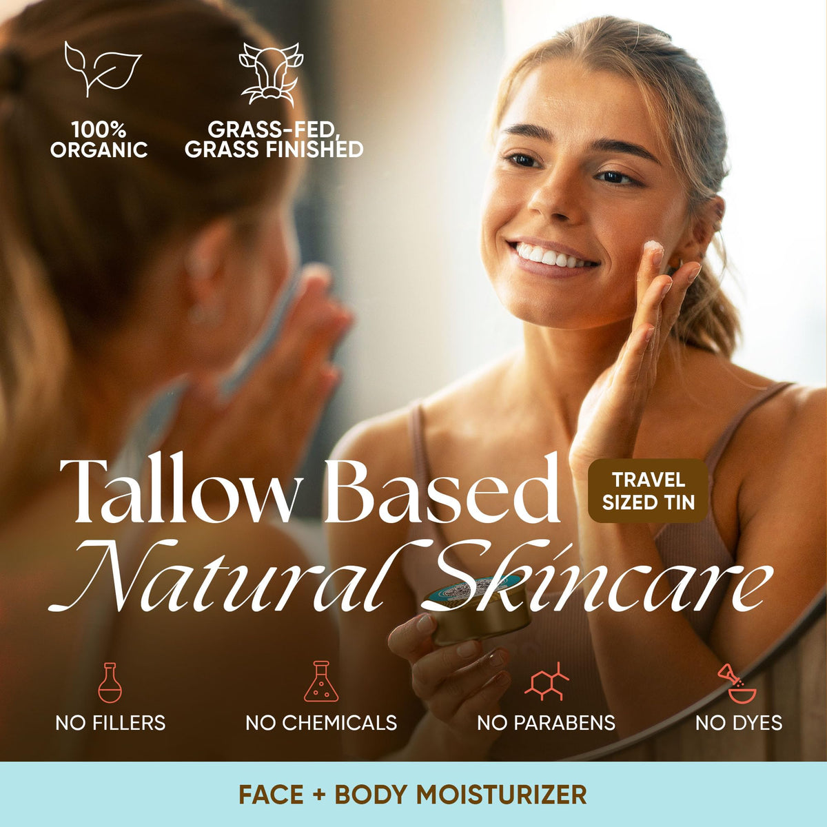 Grass Fed Beef Tallow Moisturizer Clean Skincare That - Eat My Face Official Imagery - 3