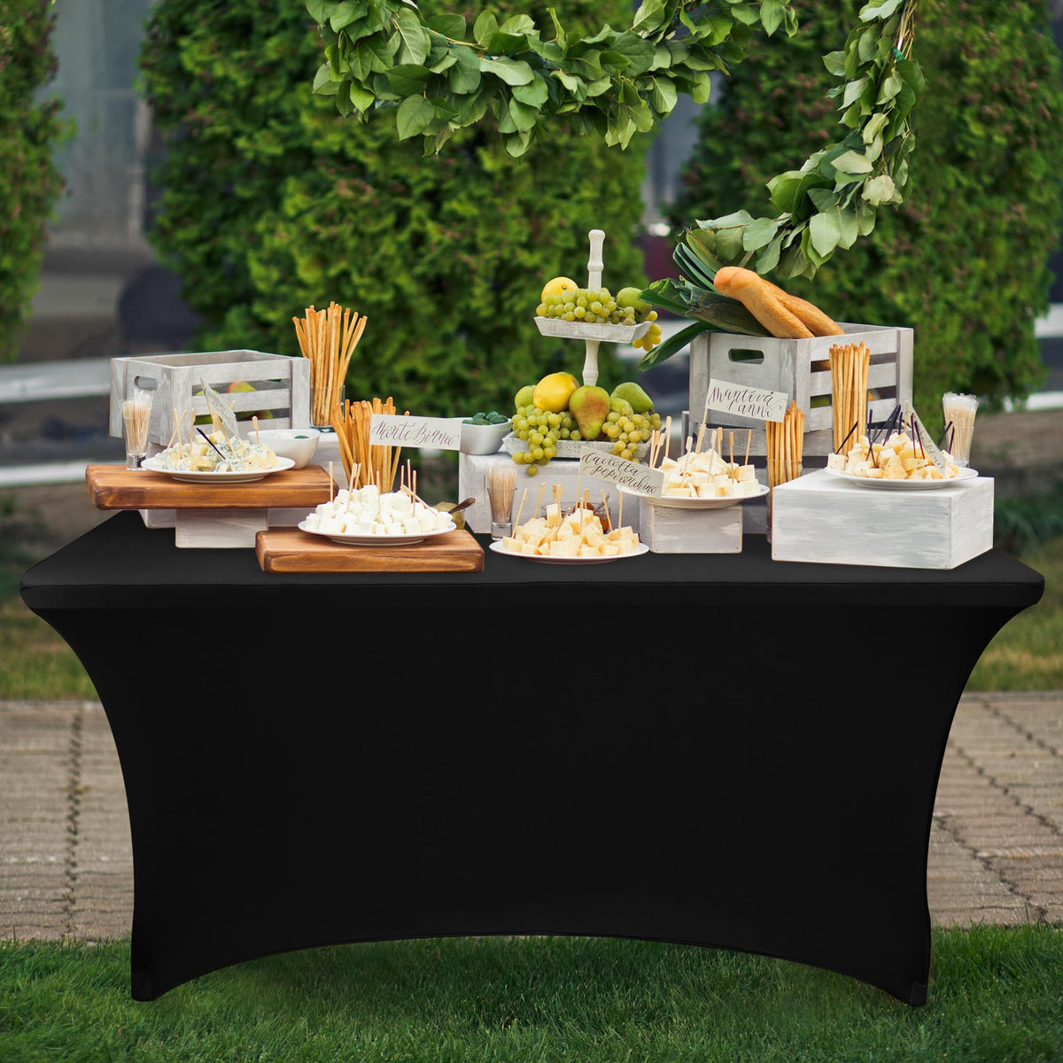 Nasitos 2 Pack Black Table Cloth 6 Foot Spandex Fitted - Nasitos Official Imagery - 3