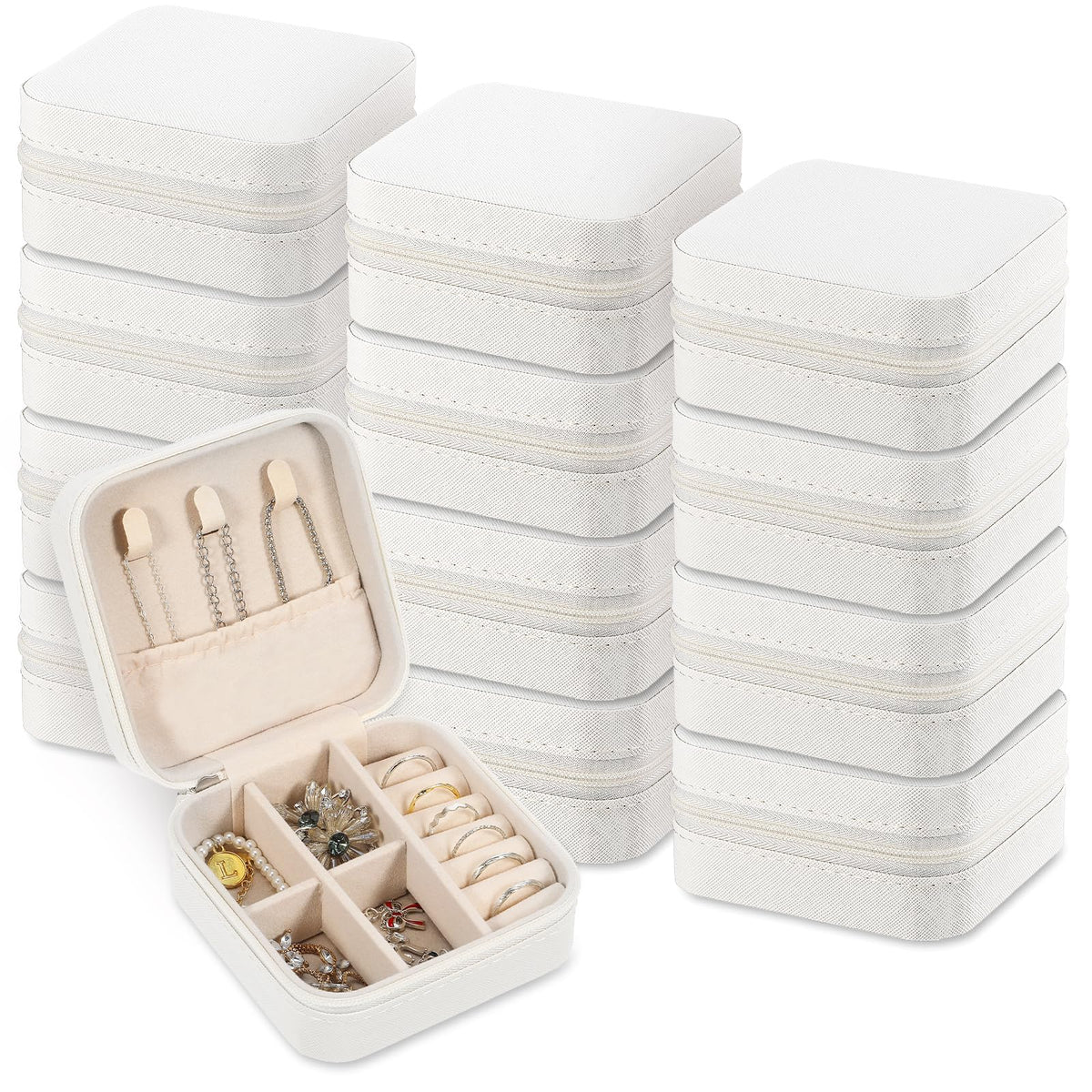 Prasacco 12 Pcs Travel Jewelry Case Bridesmaid Proposal Box - Prasacco Official Imagery - 1