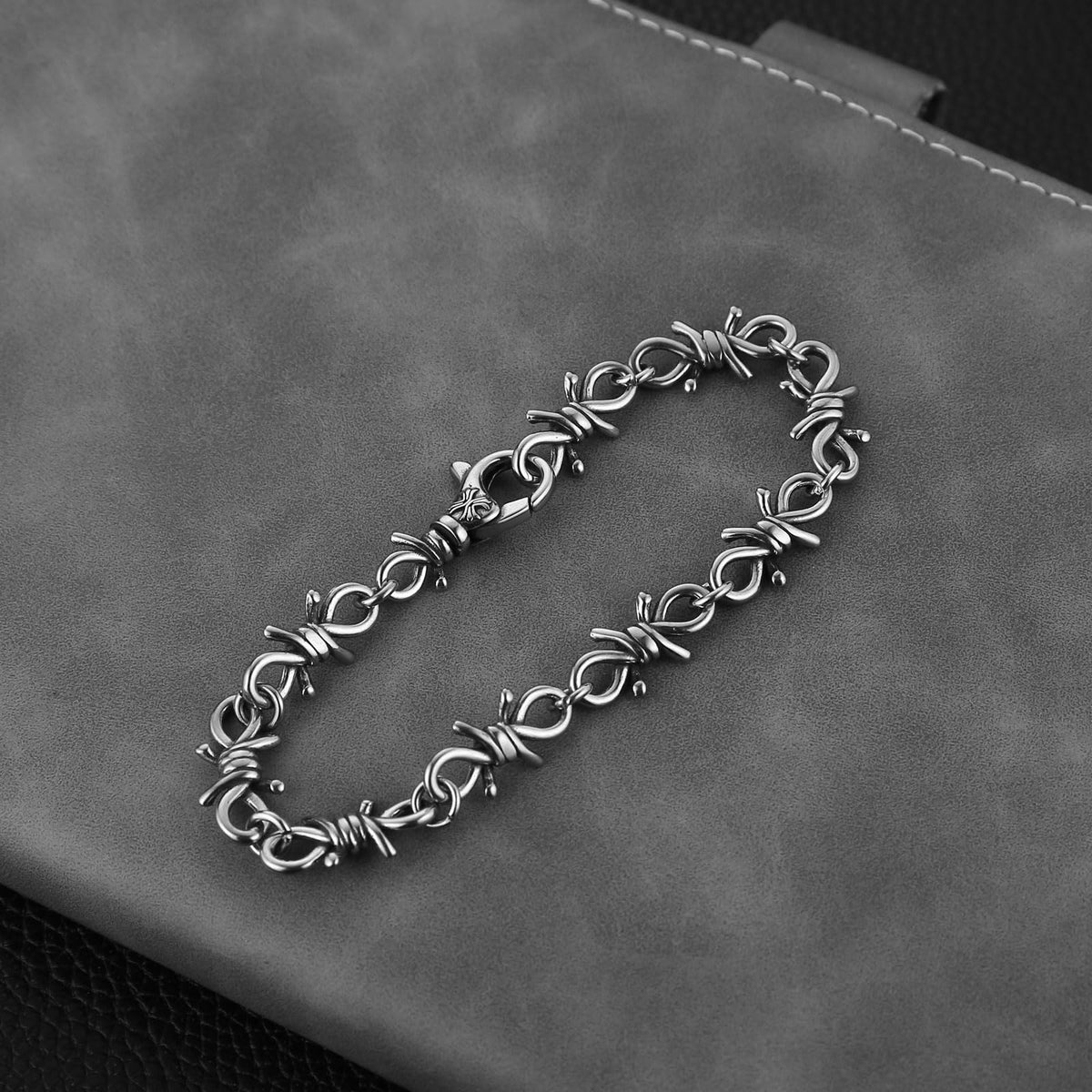HZMAN Barbed Wire Bracelet for Men Biker Gothic Punk - HZMAN Official Imagery - 6