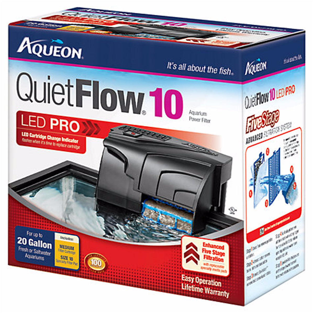 QuietFlow Aqueon 10 LED Pro Power Filter - QuietFlow Official Imagery - 1