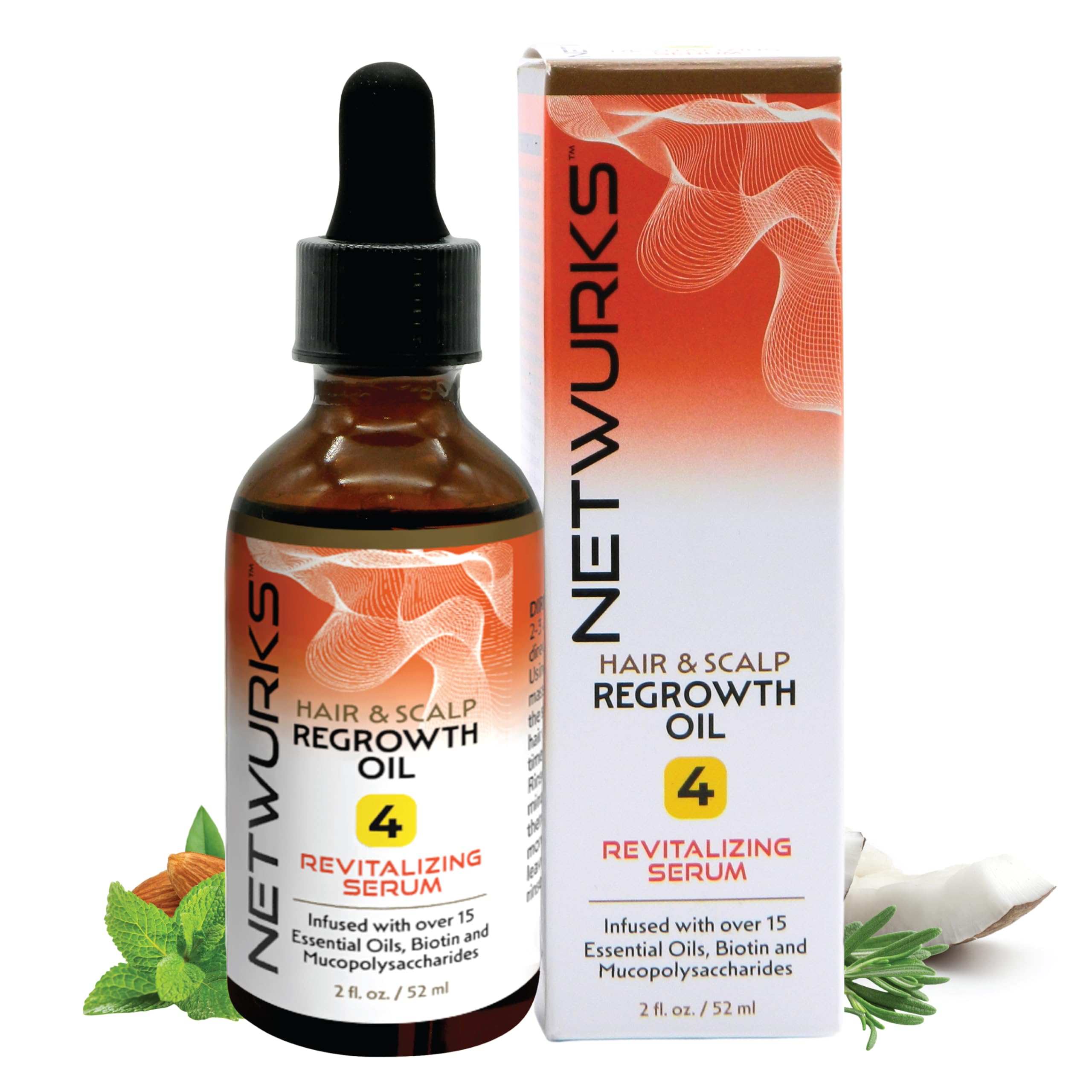 Netwurks Hair & Scalp Bonding Oil | Repairs & Moisturizes Hair Structure with Essential Oils | Promotes a Healthier Scalp & Hair Growth | 2 Oz