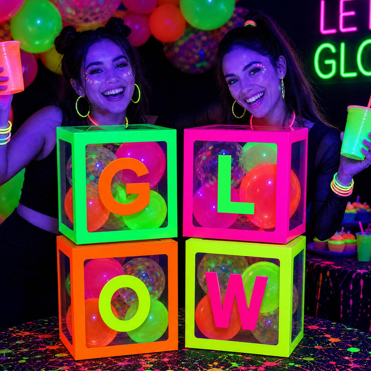 Mega L Glow in the Dark Party Supplies Neon Balloon Boxes 8 - Mega-Loopolis Official Imagery - 5