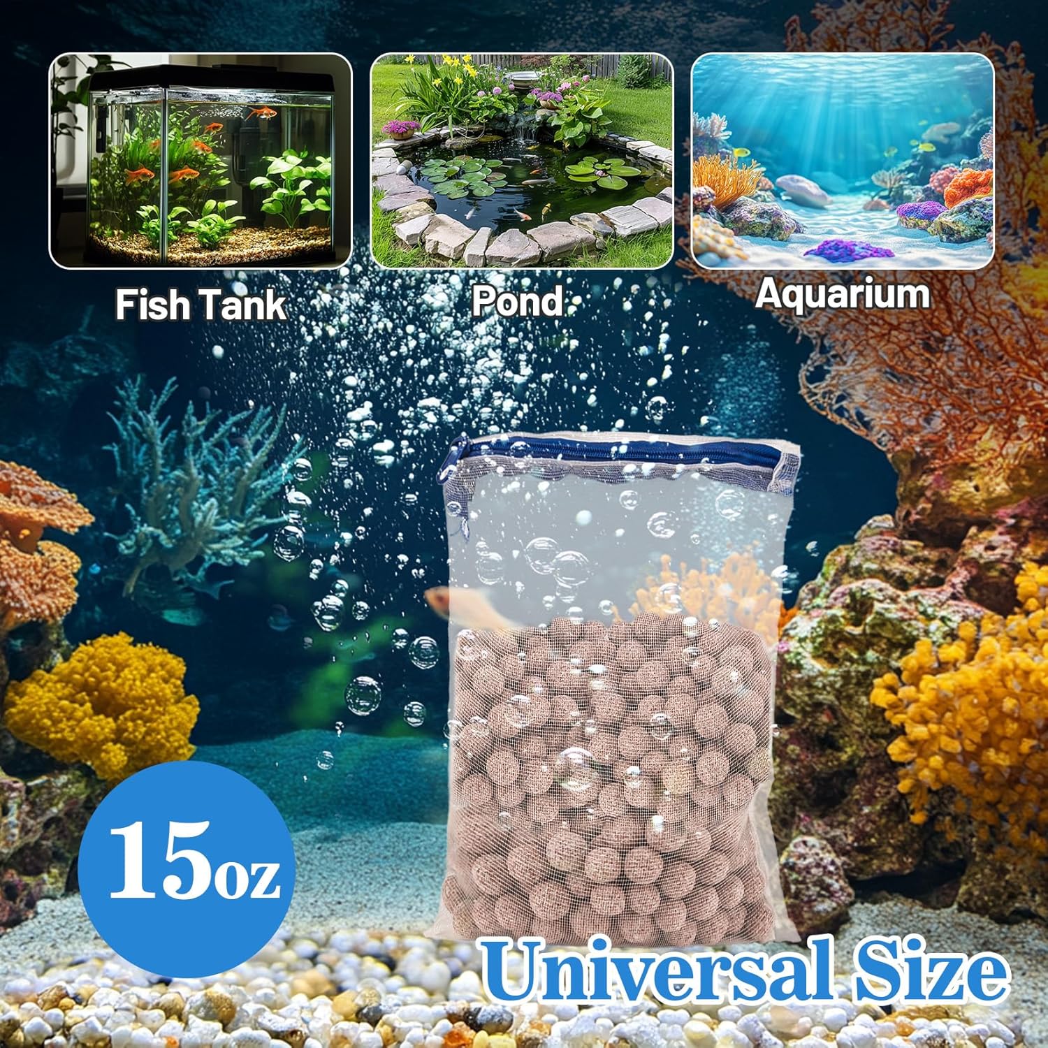 Sukh Ceramic Bio Balls for fish tanks, spherical filter media with nano-tech bio-spheres for aquarium biological filtration