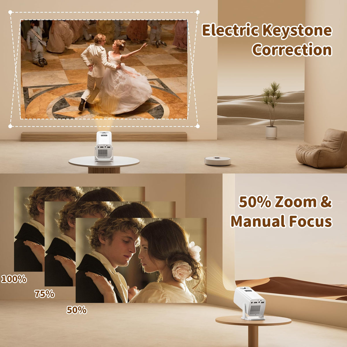 Mini Projector with 4K Support Portable Short Throw - Sainyer Official Imagery - 5