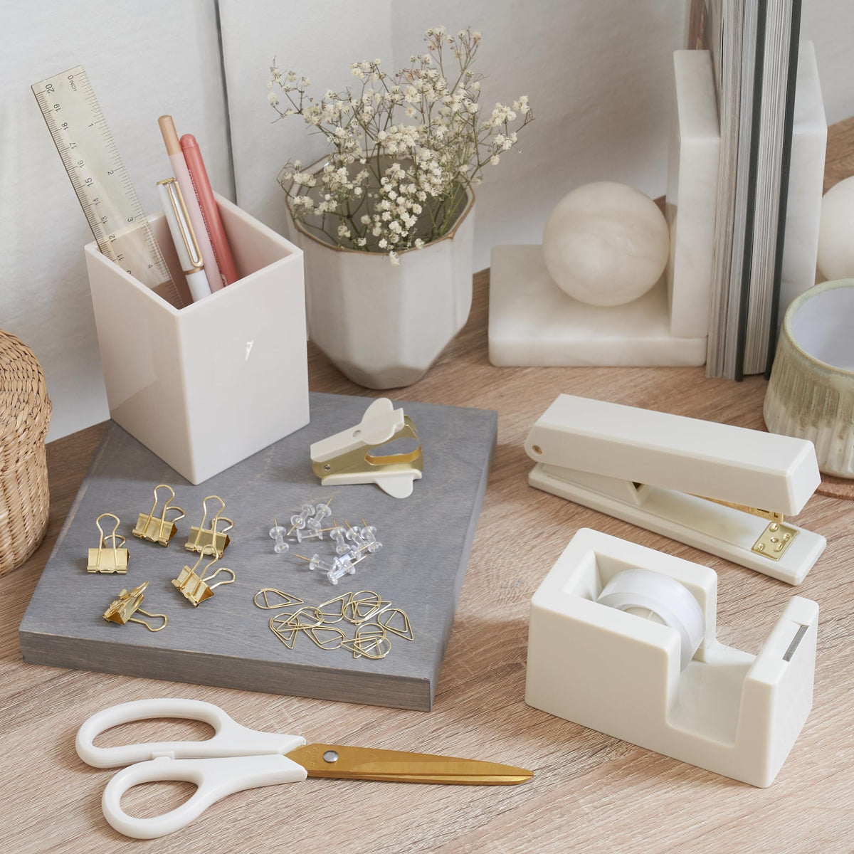 Aesthetic Desk Accessories Set for Women - KIBAGA Official Imagery - 7