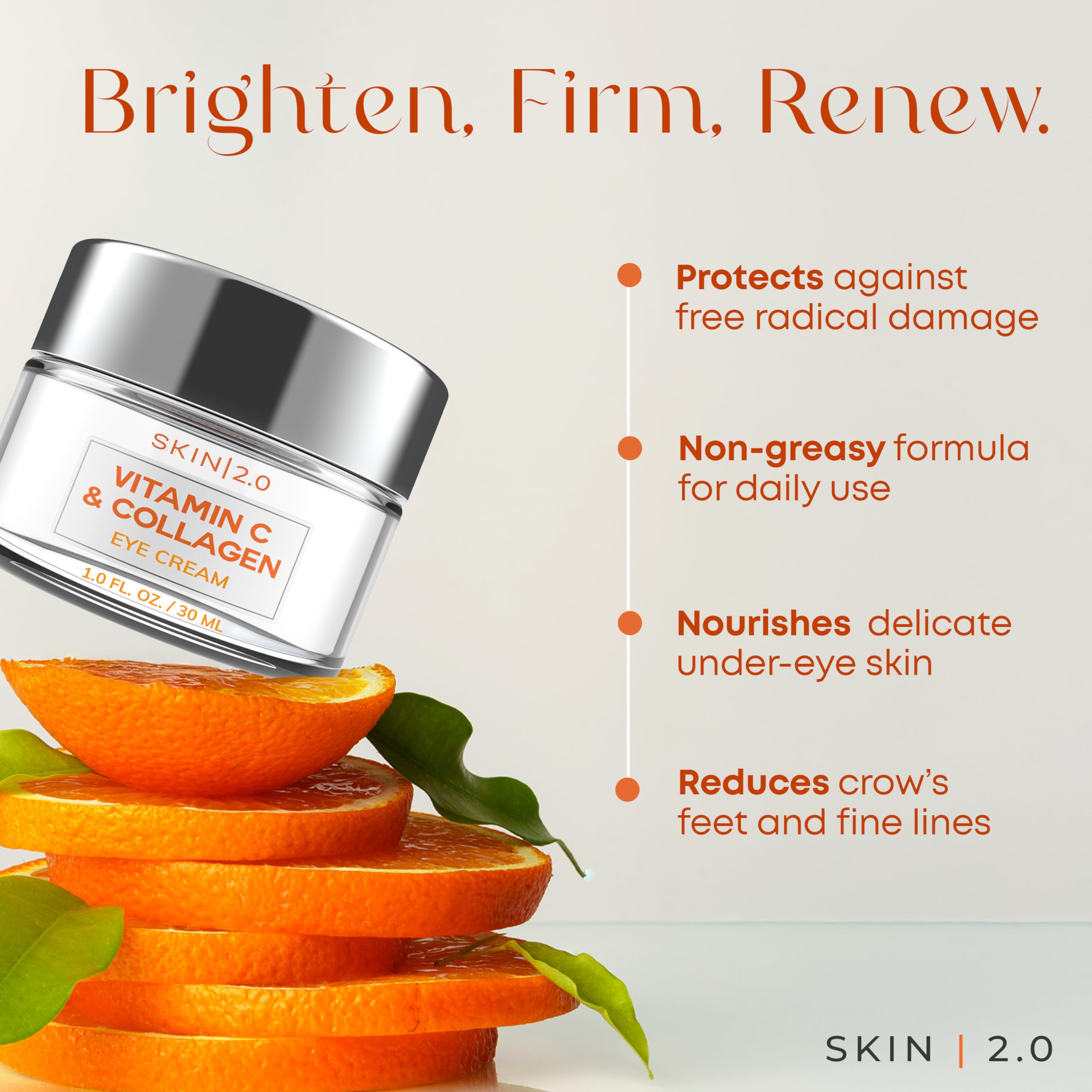 Skin 2 0 Vitamin C Collagen Under Eye Cream for Dark Circles - Skin 2.0 Official Product Imagery - 7