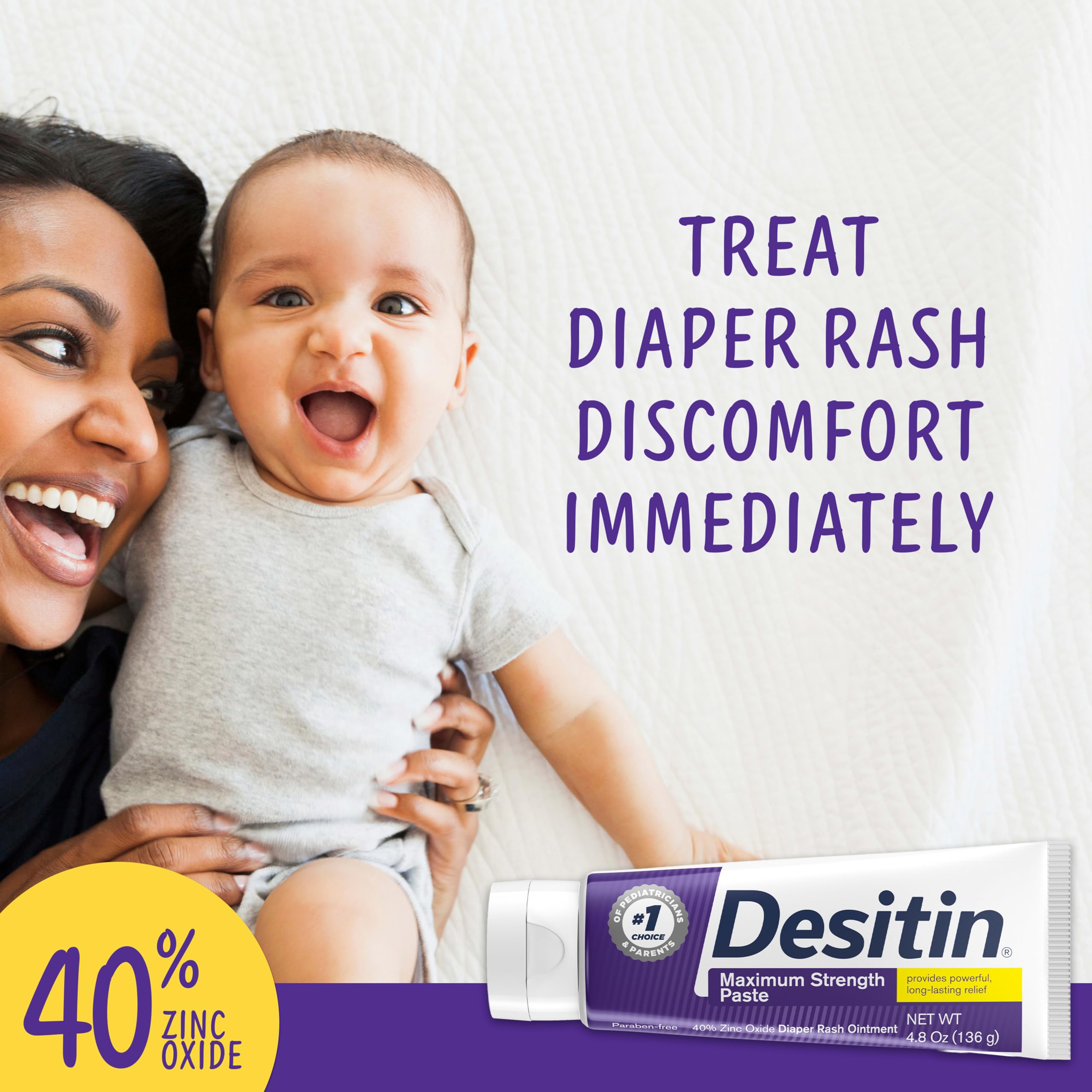 Desitin Maximum Strength Diaper Rash Paste, 40% Zinc Oxide, 4.... - Elefair Tech Official Product View 3