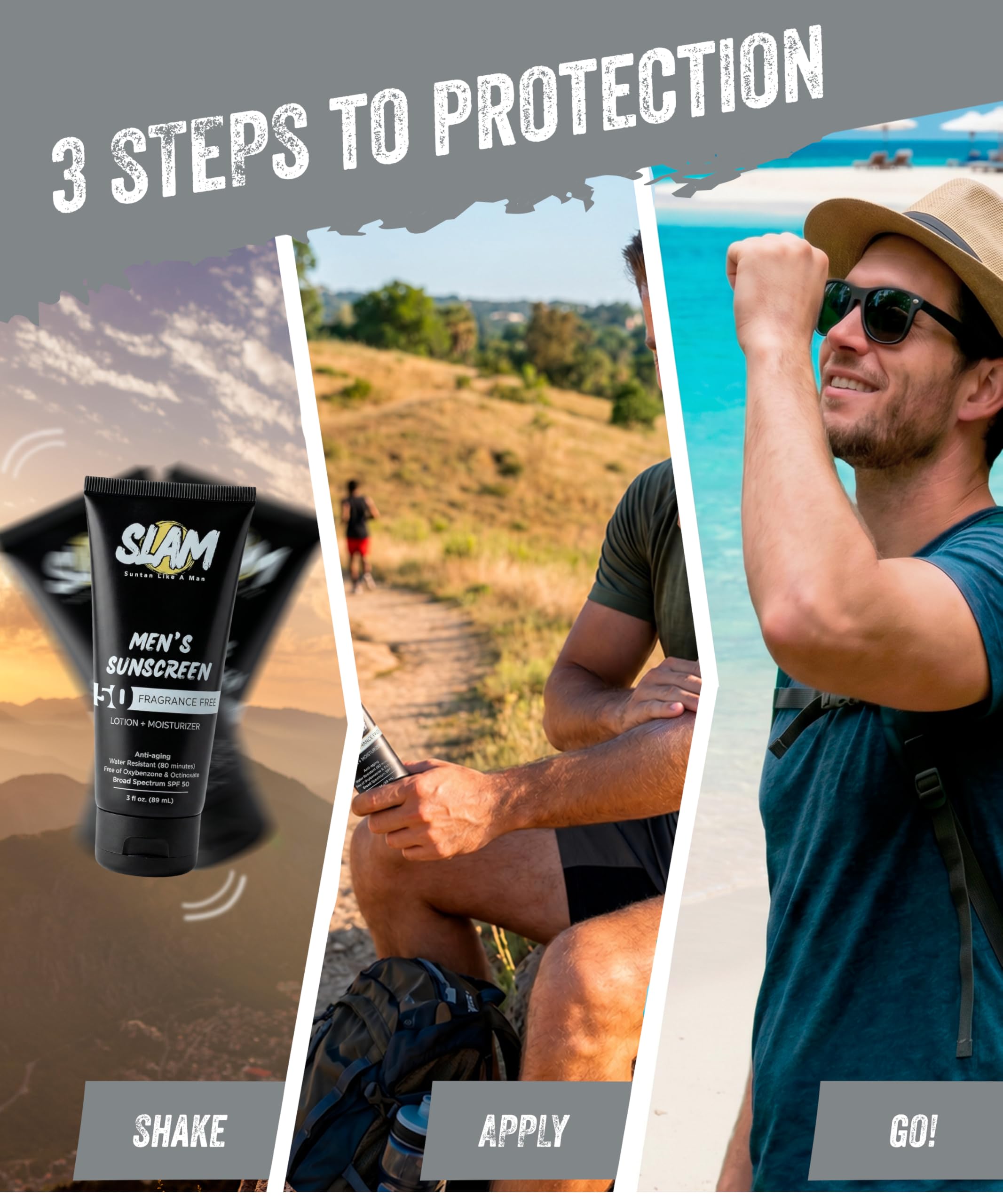SLAM Sunscreen for Men Mens Face Lotion with SPF 50 - Slam Lotion Official Imagery - 5