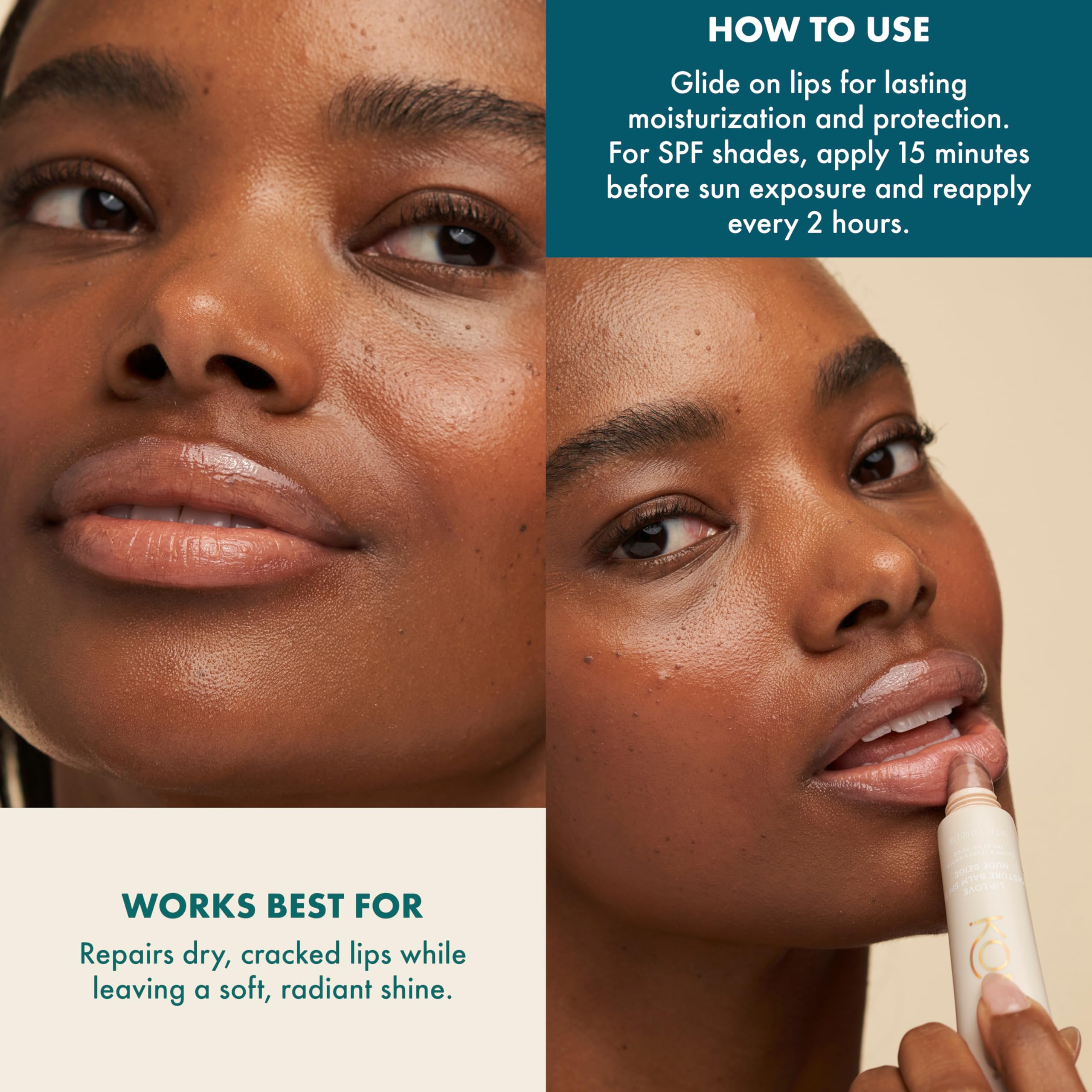 Kopari Lip Love Moisture Balm in Nude Beige SPF 30 - Mineral Zinc Oxide Tinted Lip Sunscreen, Ceramide Barrier-Boosting Hydration, Clean Vegan, 0.35 oz - Kopari Official Product View 8