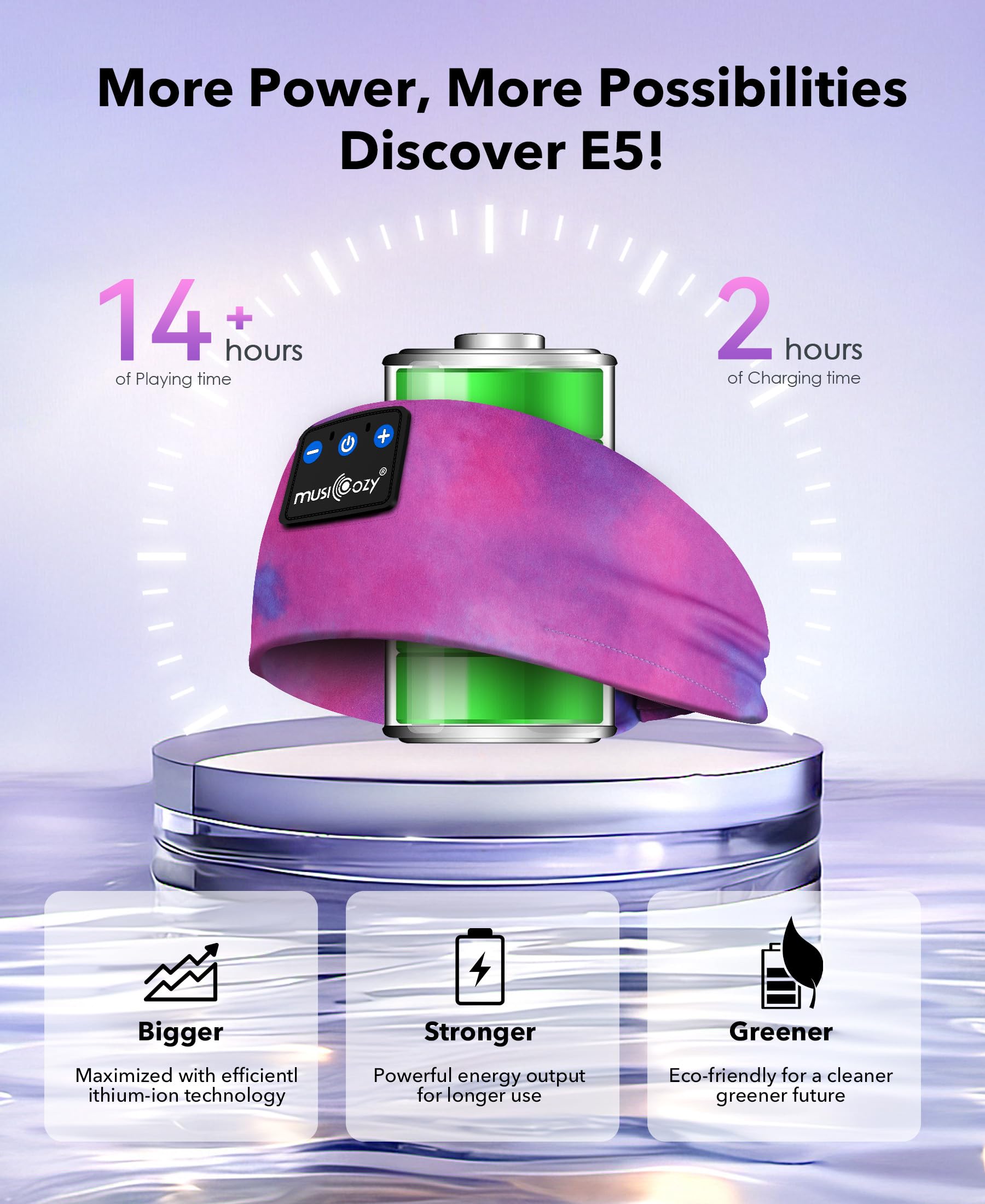 MUSICOZY Sleep Headphones Tie-Dye Bluetooth Headband Headphone fo - MUSICOZY Official Product View 3