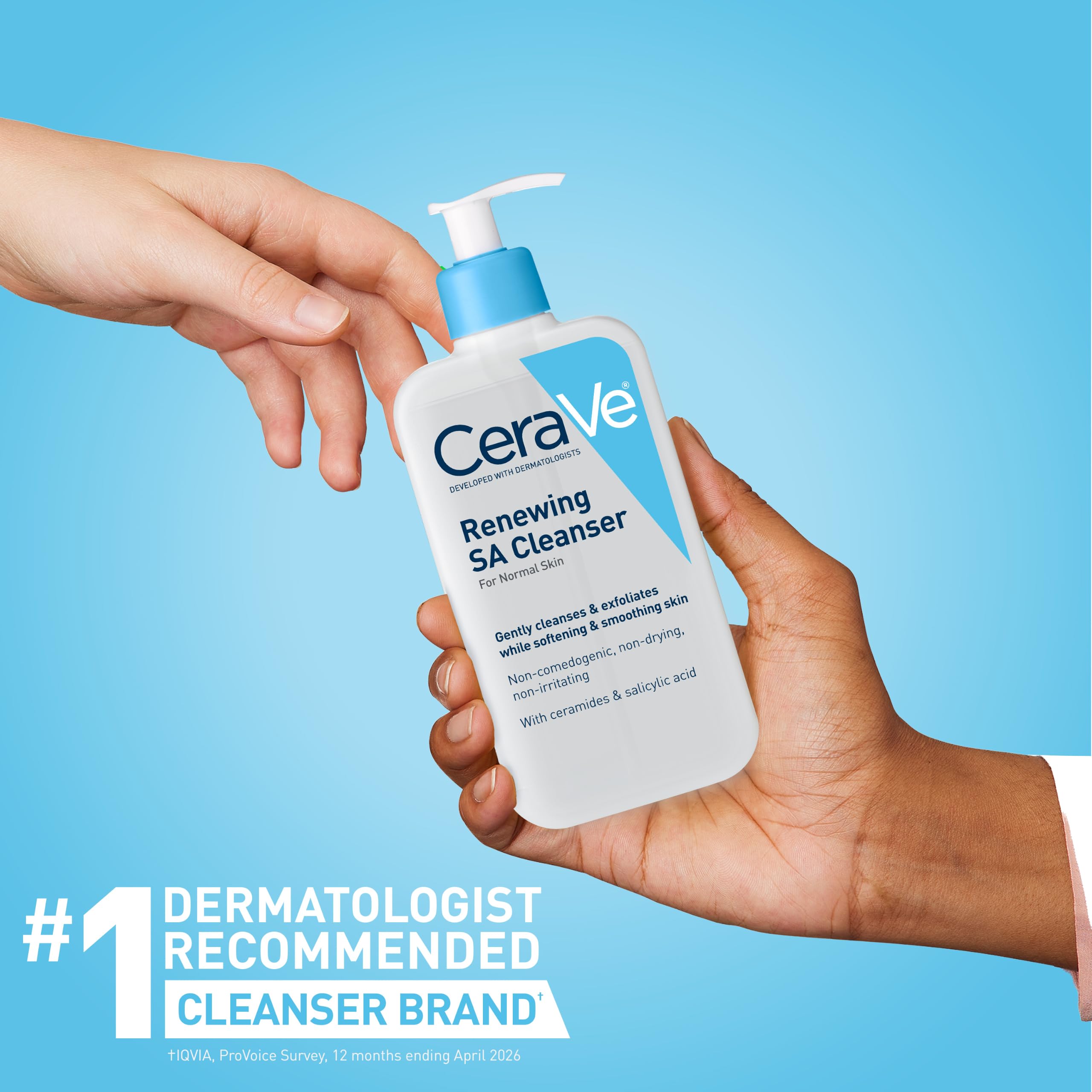 CeraVe Renewing Salicylic Acid Cleanser, BHA Exfoliating Face Wash - CeraVe Official Product View 4