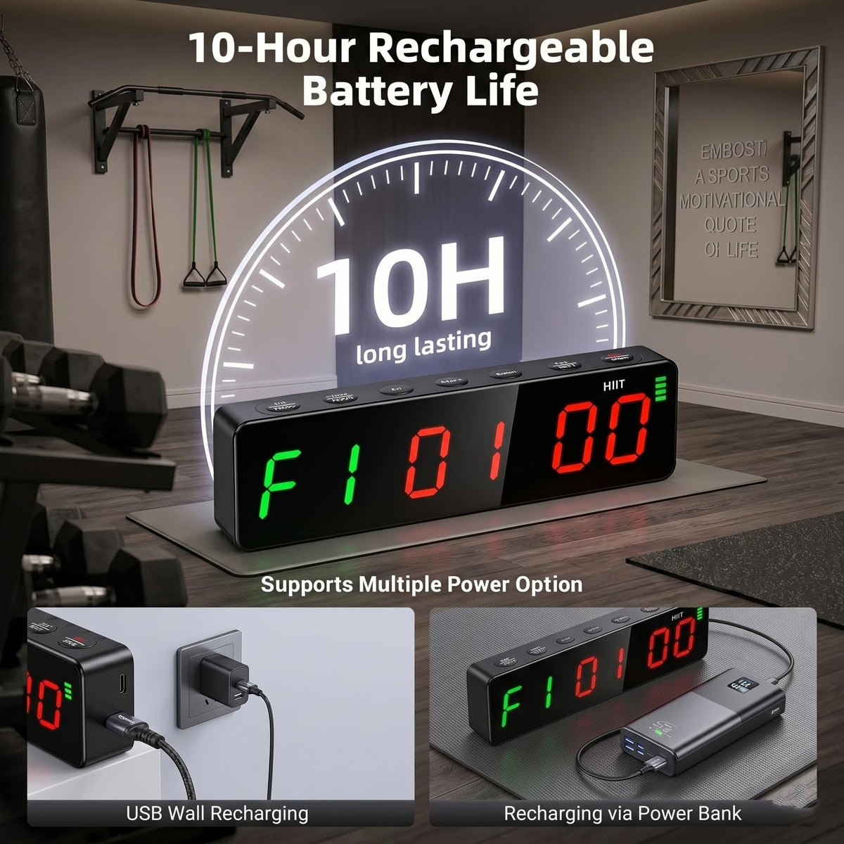 Gym Clock Workout Timer Clock for Home Gym 7 Inch LED Gym - Thwackor Official Imagery - 8