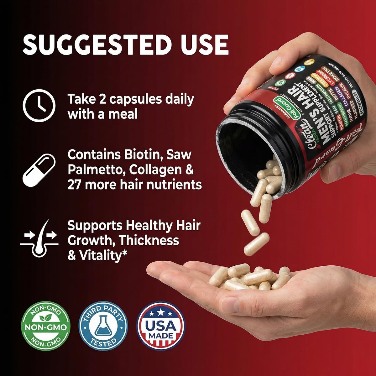 Hair Growth Supplement For Men - Clean Nutraceuticals Official Imagery - 7