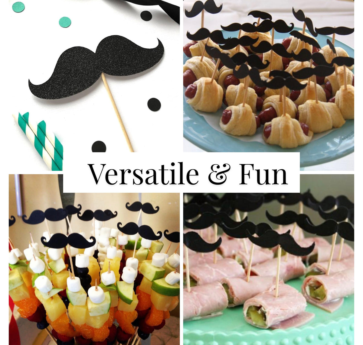 174PCS Mustache Party Decorations 20 Guests Large Mustache - Premium Selection Official Imagery - 6