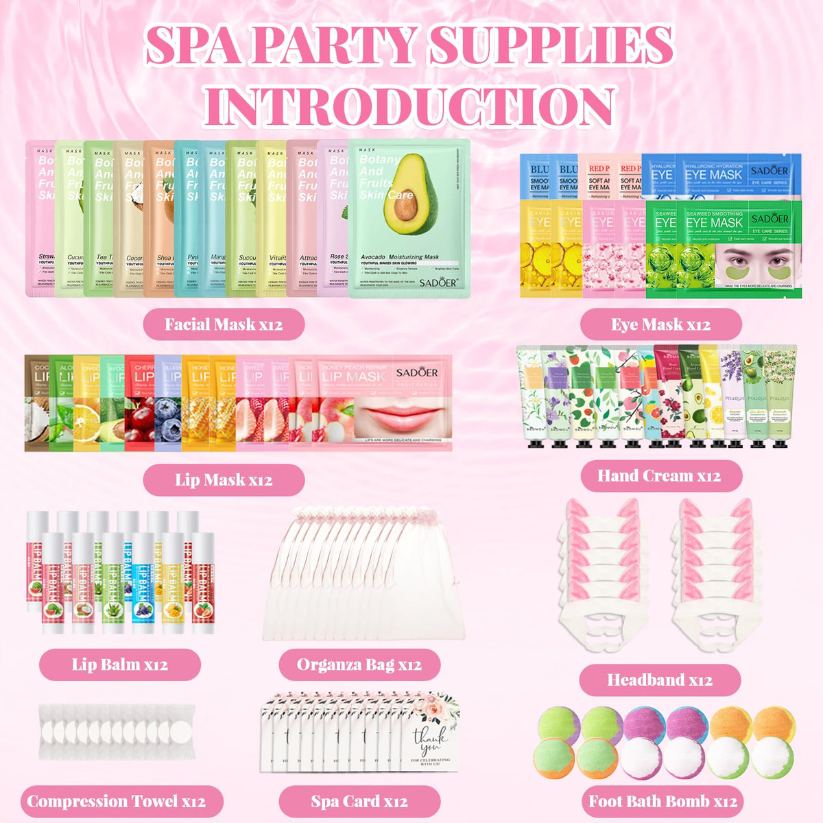 120 PCS Spa Party Supplies for Girls Sleepover Party - MUREND Official Imagery - 3