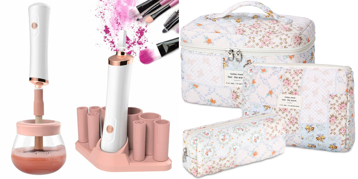 Senbowe Makeup Brush Cleaner and Large Cotton Floral Makeup - senbowe Official Imagery - 2