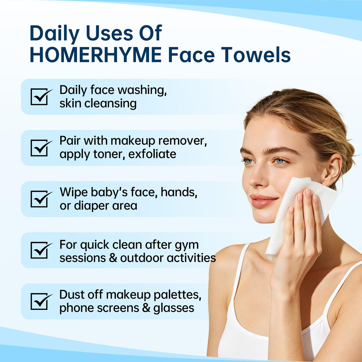 Face Towels 600 Count Disposable Biodegradable Face Towel - HOMERHYME Official Imagery - 5