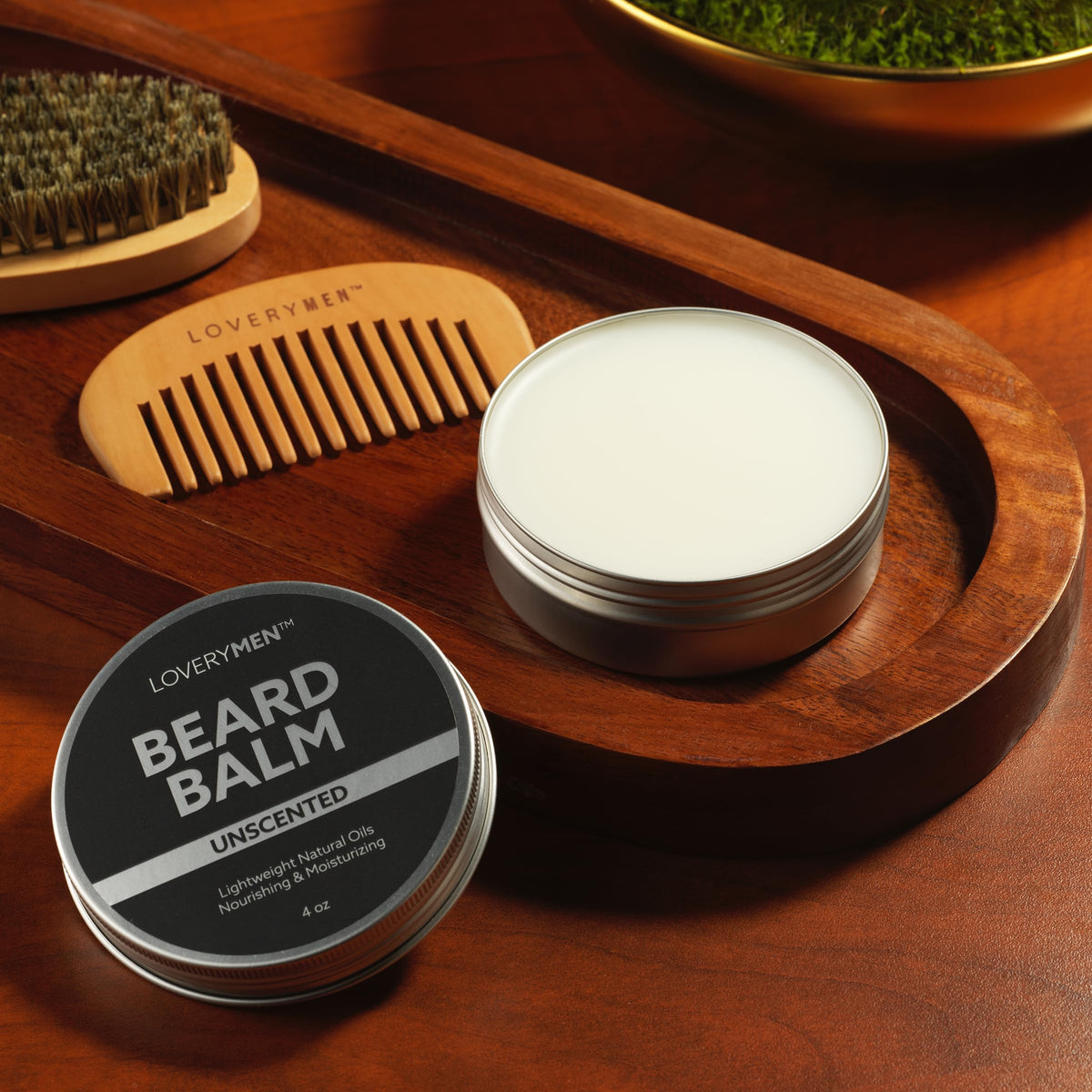 LOVERY Beard Balm for Men Gift Set in Unscented Sandalwood - LOVERY Official Imagery - 5