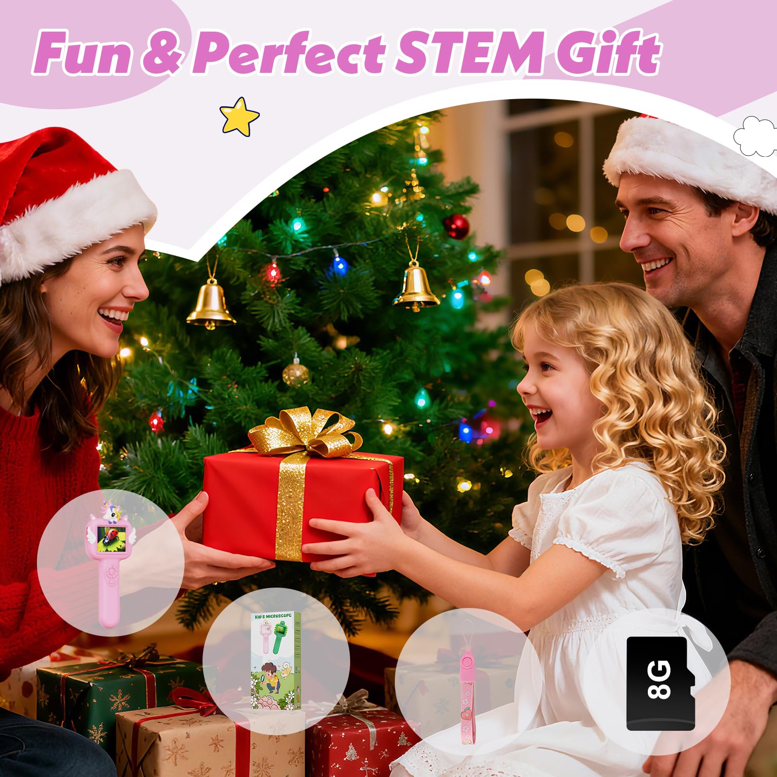 Wonovate Microscope for Kids Gifts Toys Science, Mini Handheld Digital - View 8