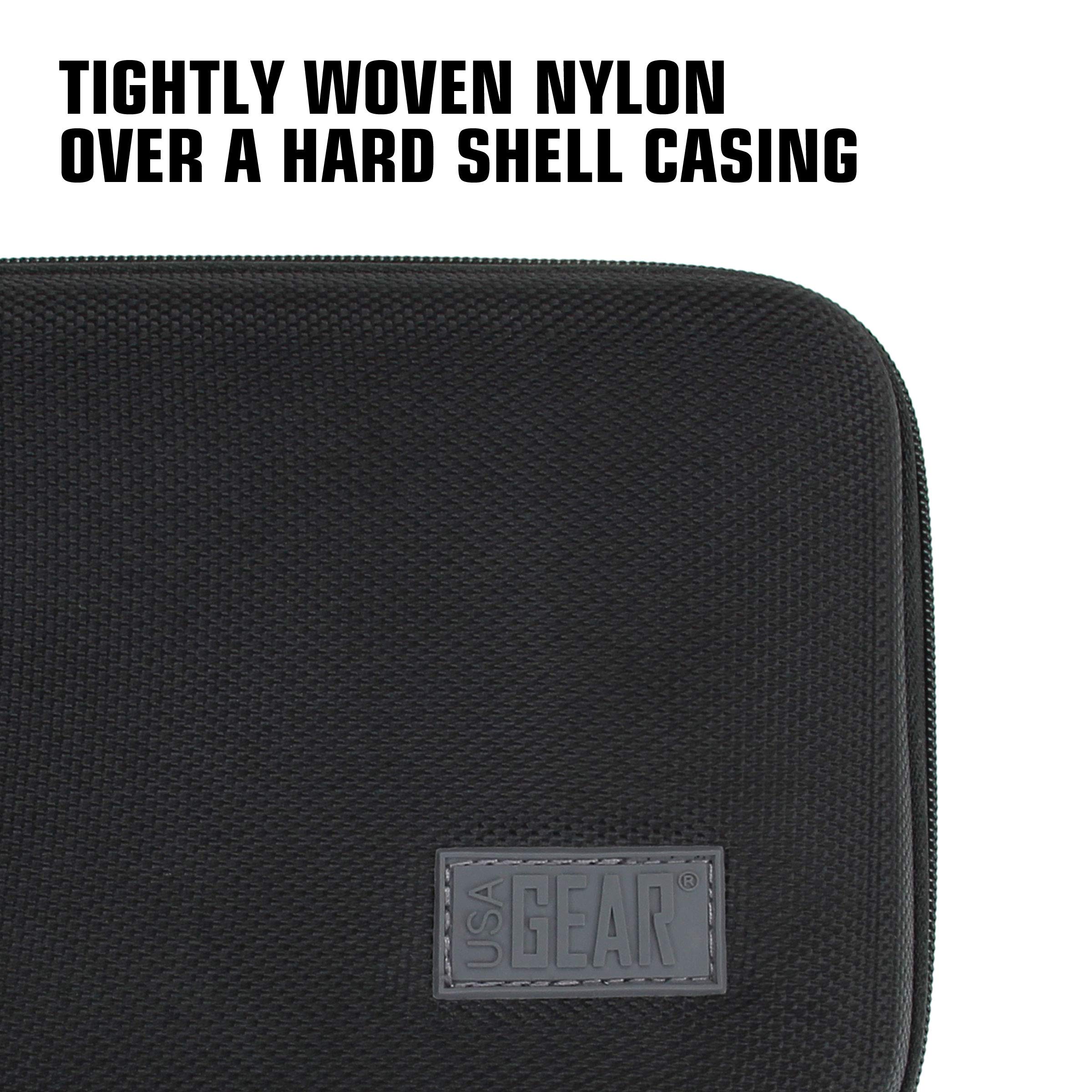 USA Gear Travel Electronics Organizer - Water Resistant Zipper Case, Hard Shell - USA Gear Official Product View 8