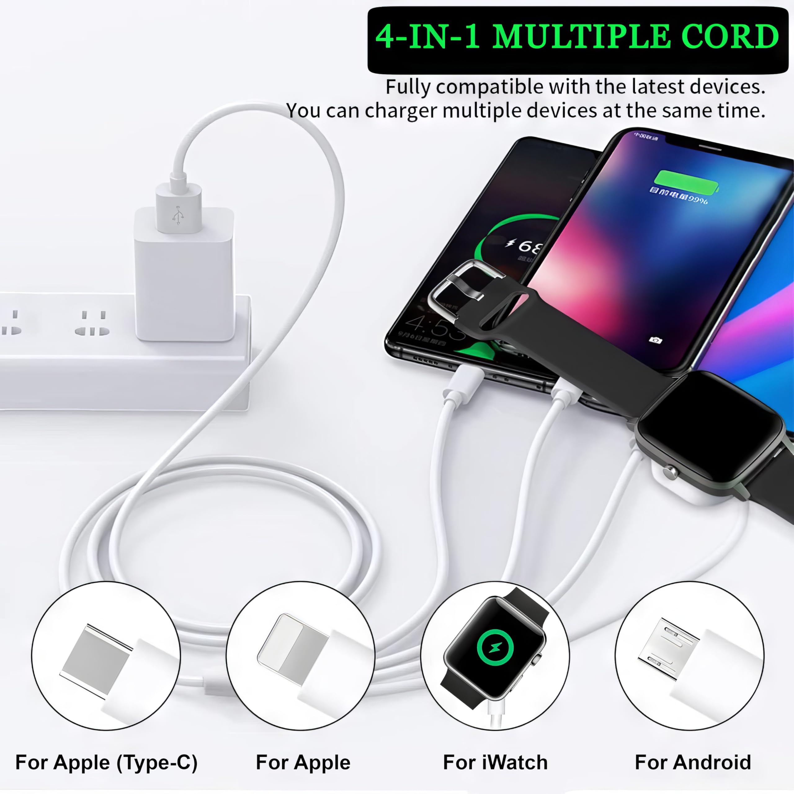 TOP-UP 4 in 1 Watch & Phone Charger Cable – Travel Essentials Multi Ch - View 5