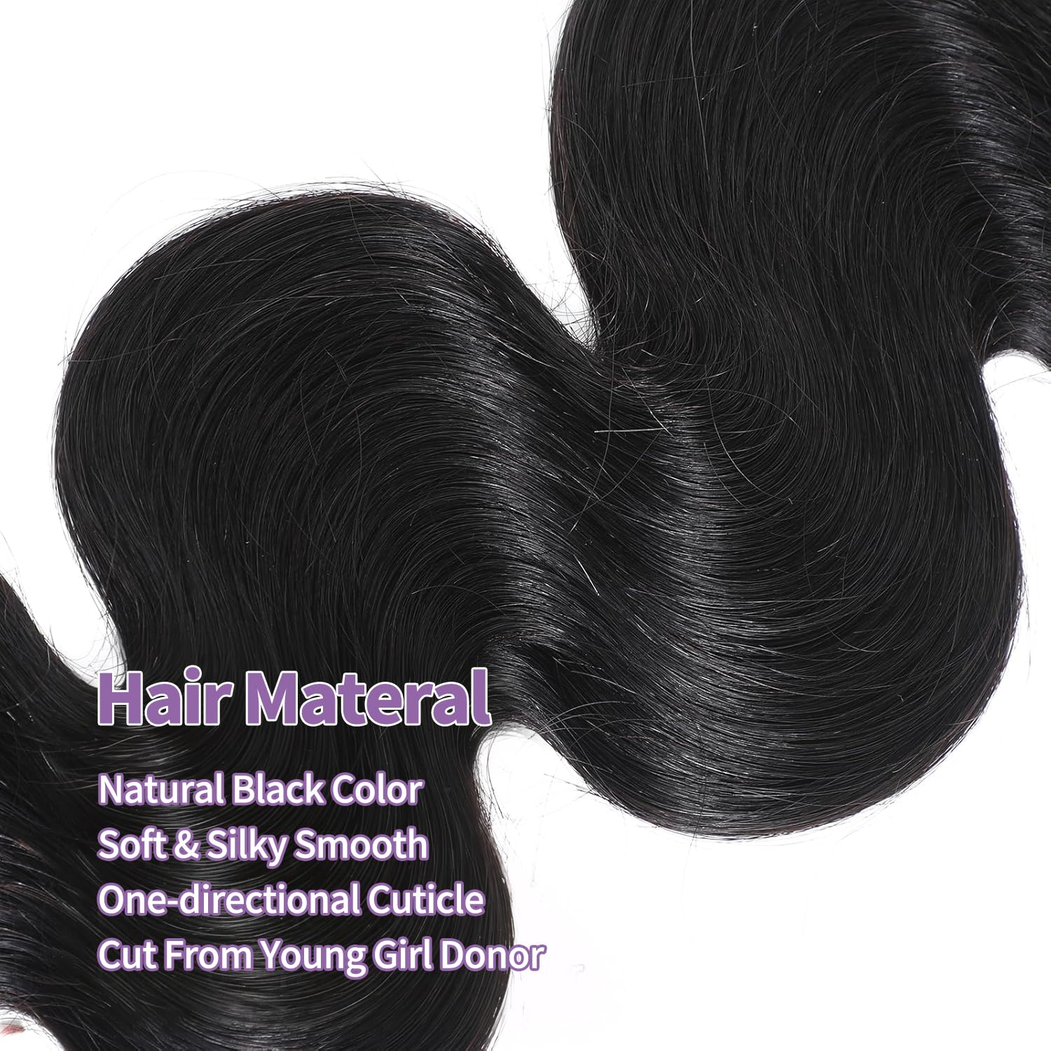 Welheifa 12A Human Hair Bundles 18 2022 24 Inch Body WaveBundles - Welheifa Official Product View 5