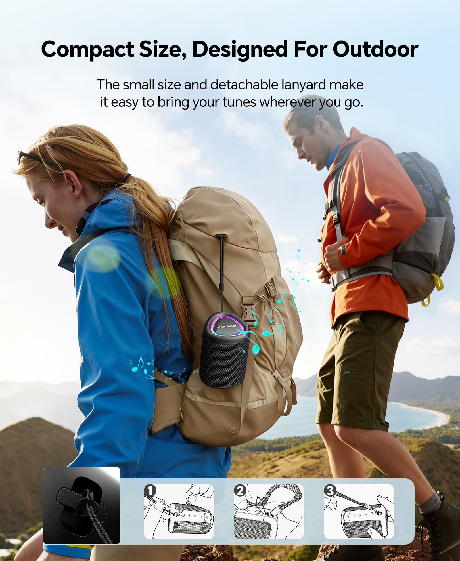 CHIFENCHY Portable Bluetooth Speaker Beach Essentials: IPX5 Water by CHIFENCHY - Angle View 4