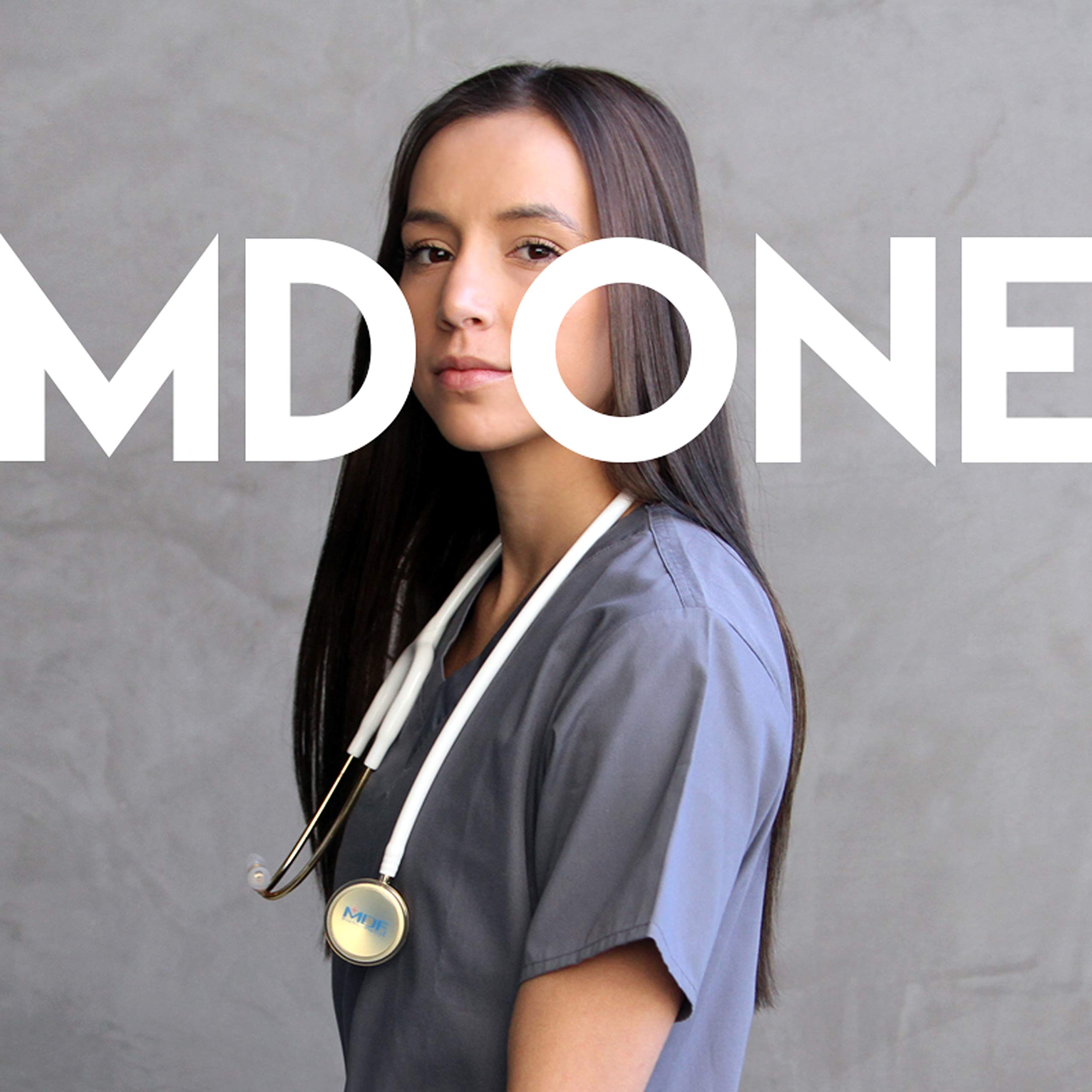 MDF Instruments, Rosegold MD One Stainless Steel Stethoscope, Adult, White Tube, Rosegold Chestpieces-Headset, MDF777RG29