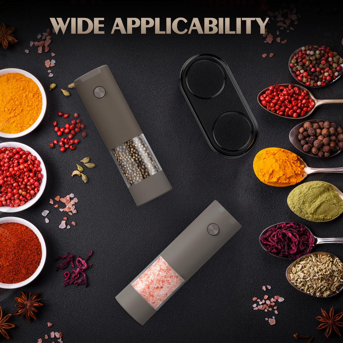 Electric Salt and Pepper Grinder Set Automatic Adjustable - ioion Official Imagery - 3