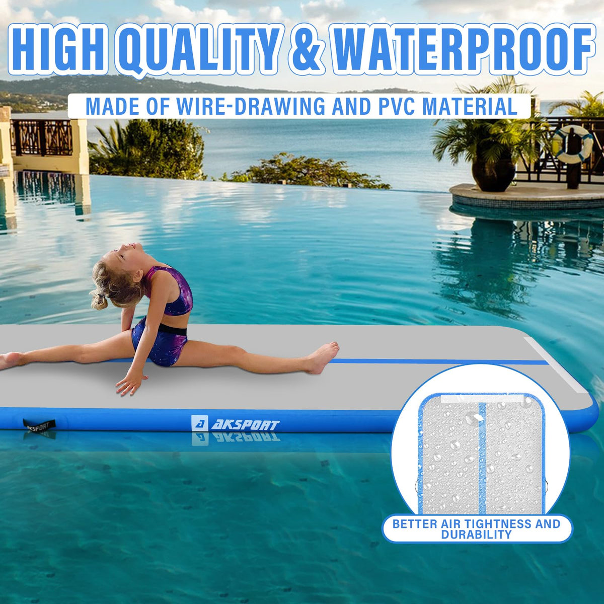 AKSPORT Inflatable Gymnatsics Mat Tumble Track 10ft 13ft - AKSPORT Official Imagery - 6