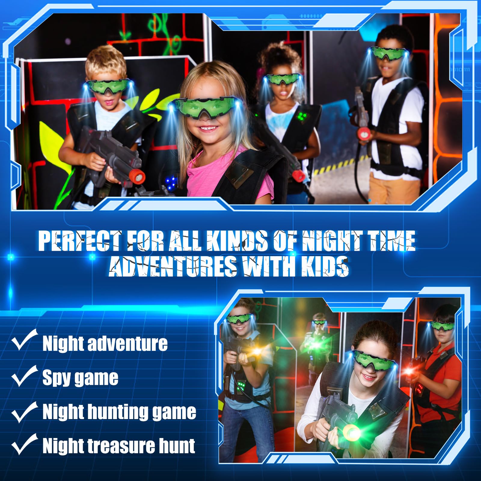 ALLOMN Spy Night Vision Goggles with Flip-Out, Adjustable Kids LE - ALLOMN Official Product View 2