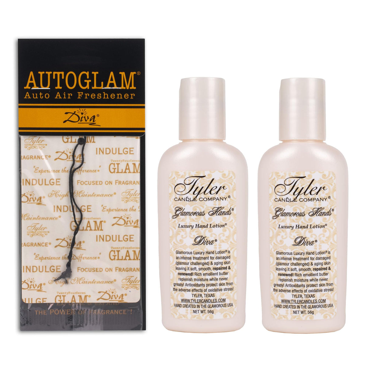 Elanze Designs Tyler Candle DIVA 2 Ounce Hand Lotion and - Elanze Designs Official Imagery - 2