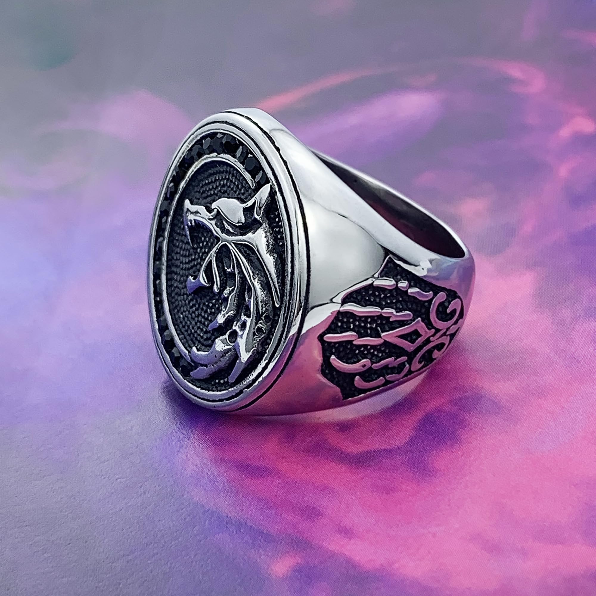 Men's Punk Wolf Head Ring – Stainless Steel Viking