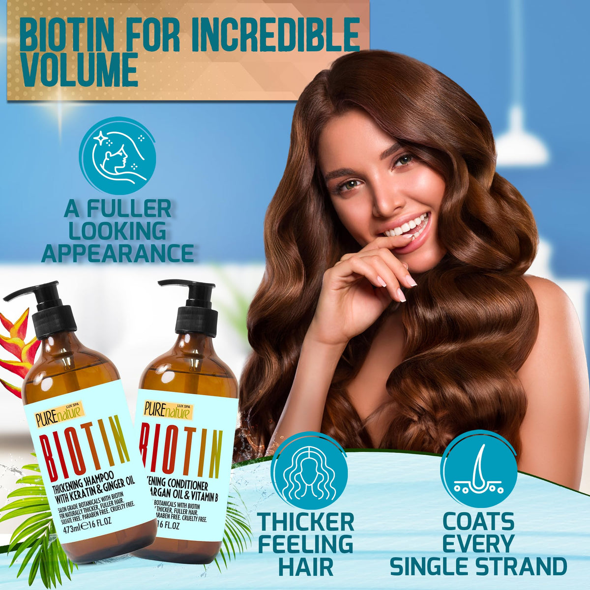 Biotin Shampoo and Conditioner Set - PURE NATURE LUX SPA Official Imagery - 4